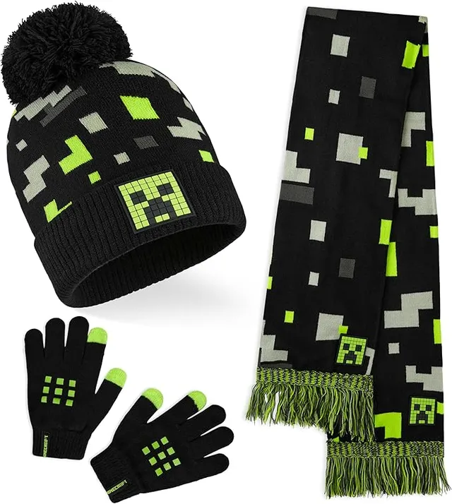 get-trend-minecraft-bonnet-charpe-gants-gar-on-3-pi-ces-jnr image 1