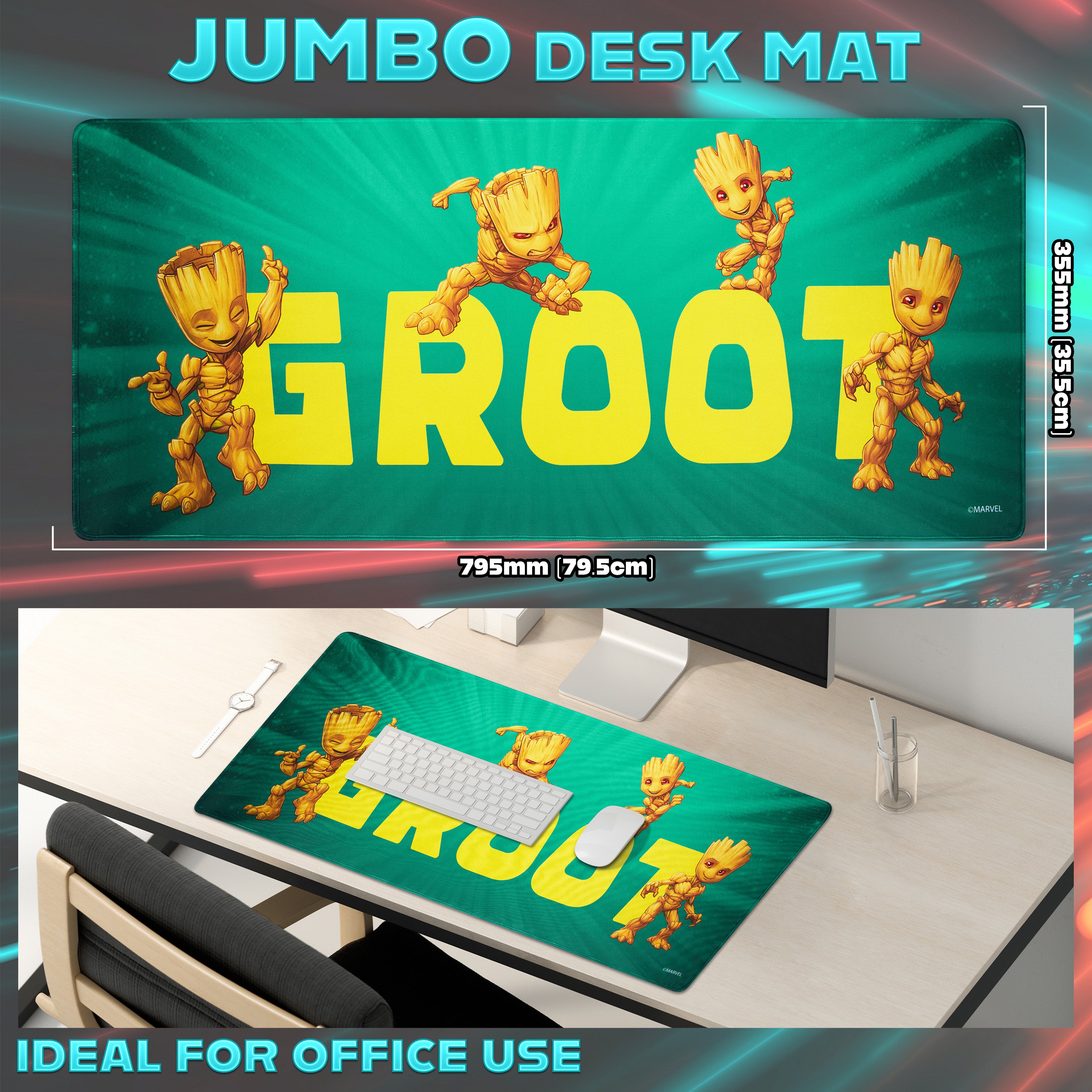 marvel-groot-tapis-souris-xxl-bureau-vert image 3