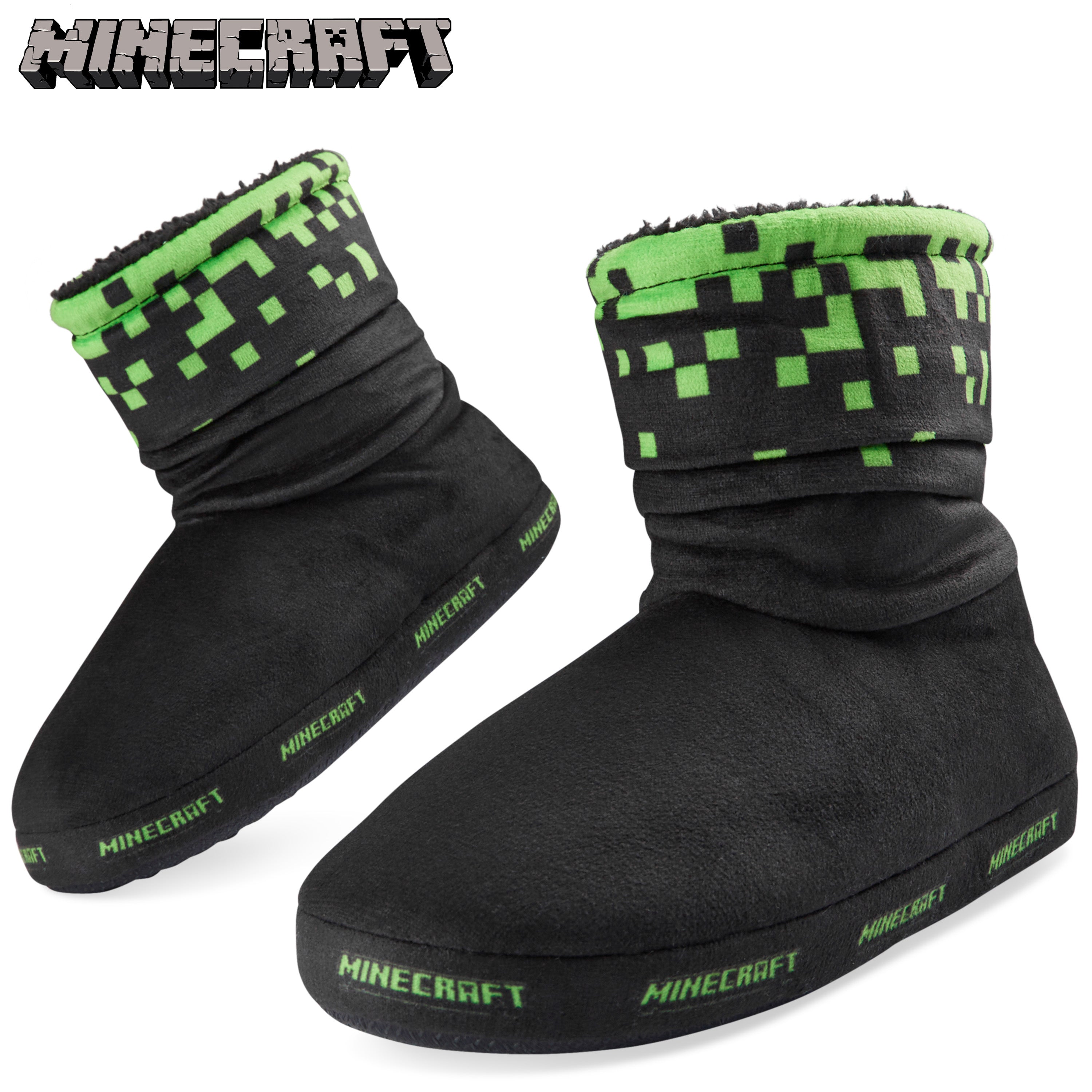 minecraft-bottines-chaussons-enfant-gamer-fourr-es-antidesrapantes image 4