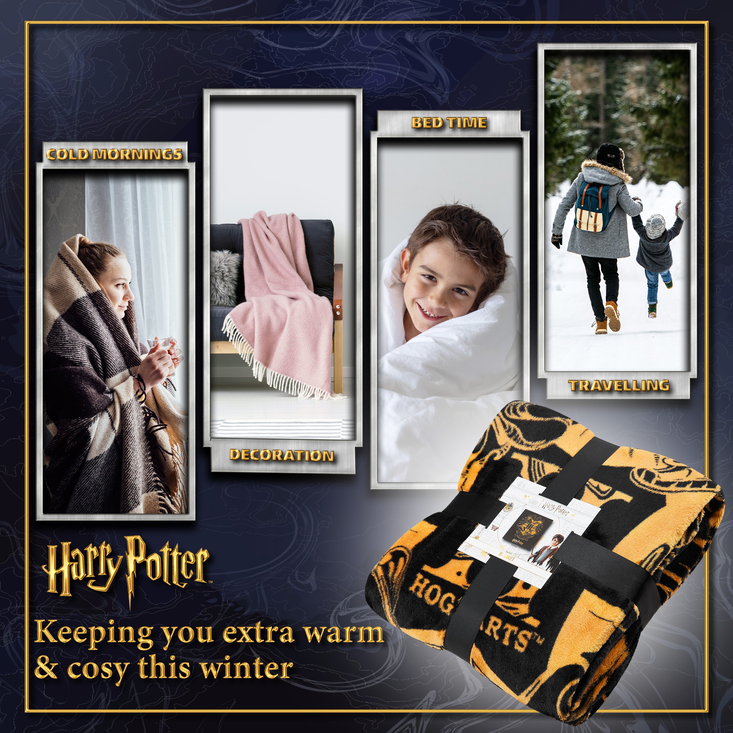harry-potter-plaid-polaire-hogwarts-noir-150x130-cm image 5