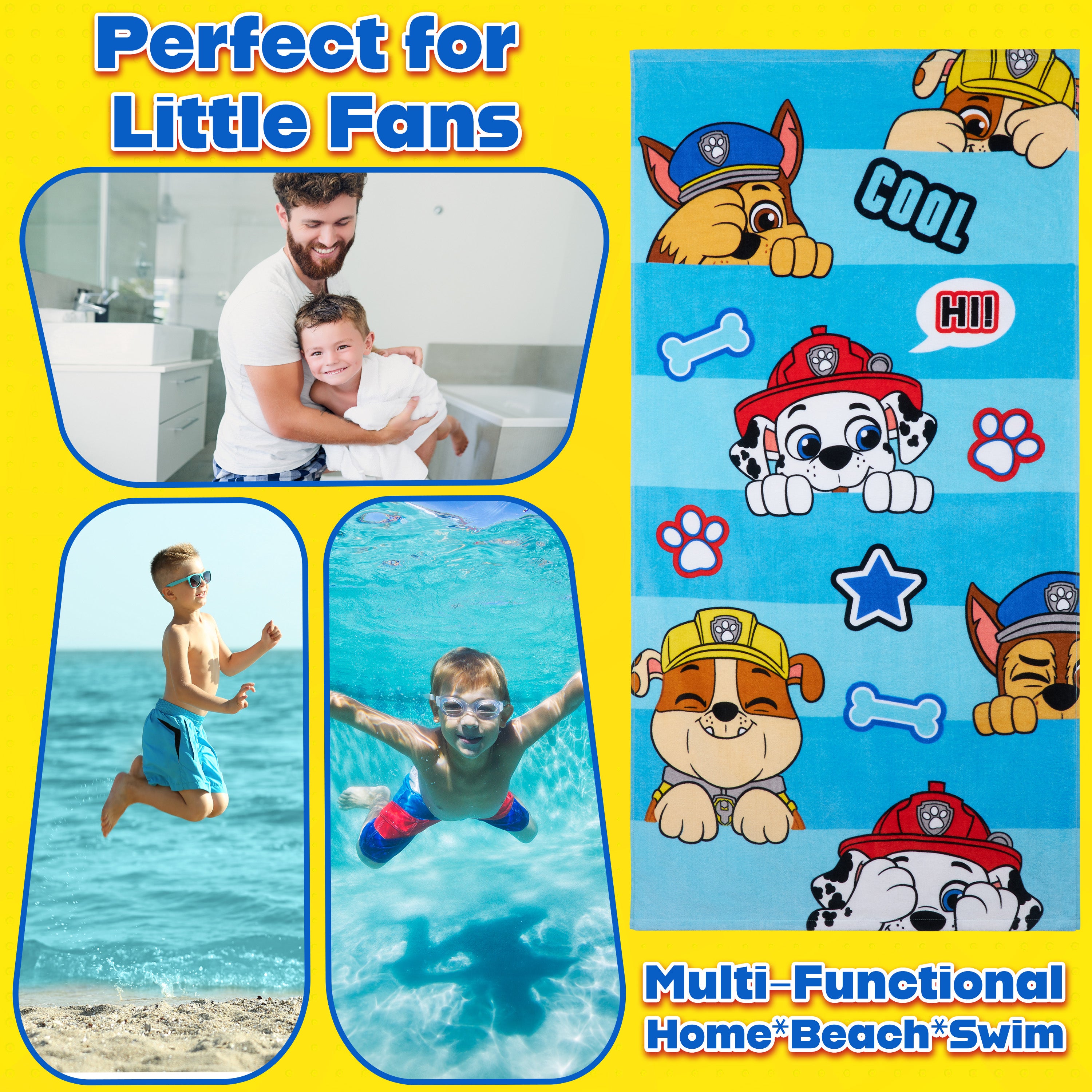 paw-patrol-serviette-bain-enfant-coton-140x70-cm image 3