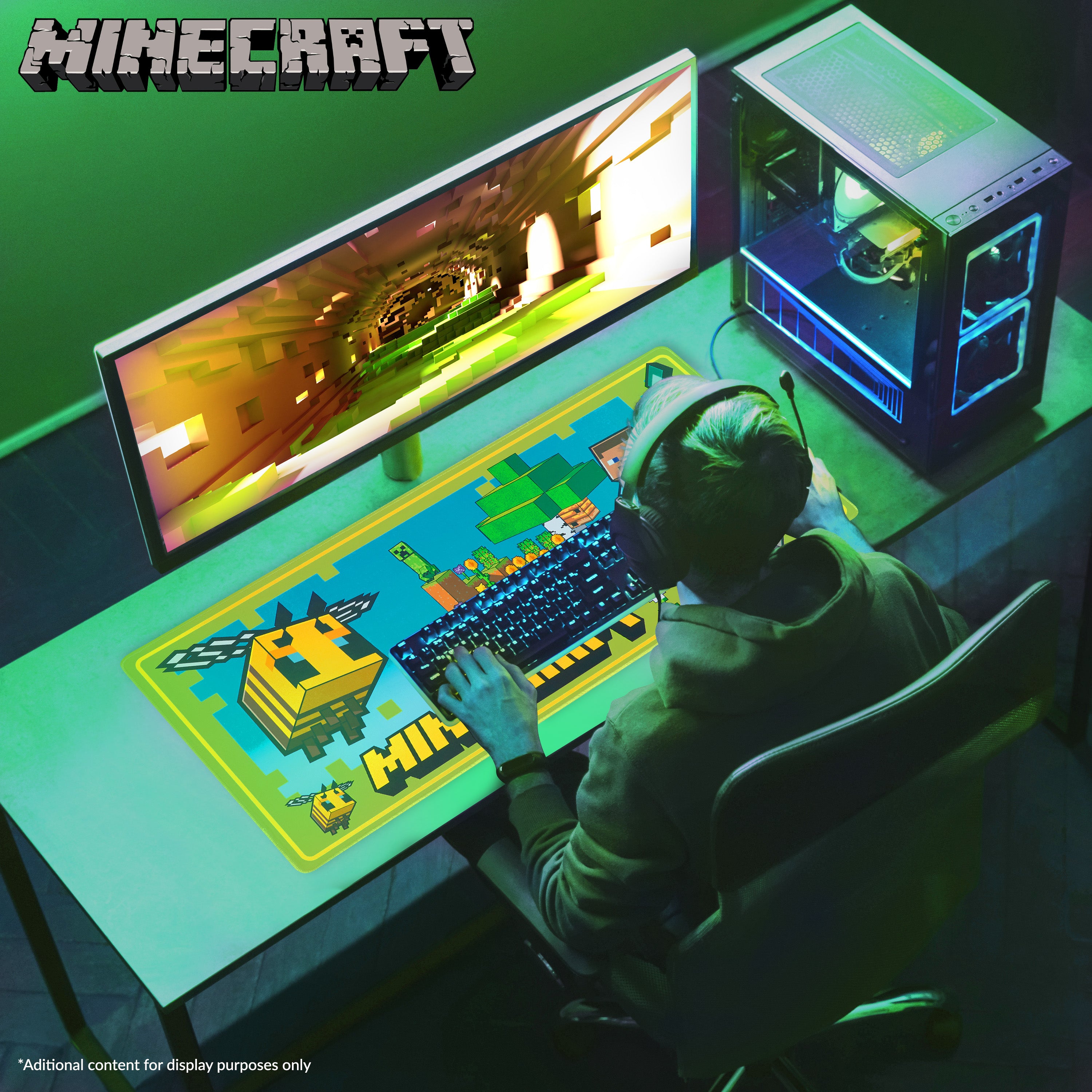 minecraft-tapis-de-bureau-gaming-vert-80x35cm image 2