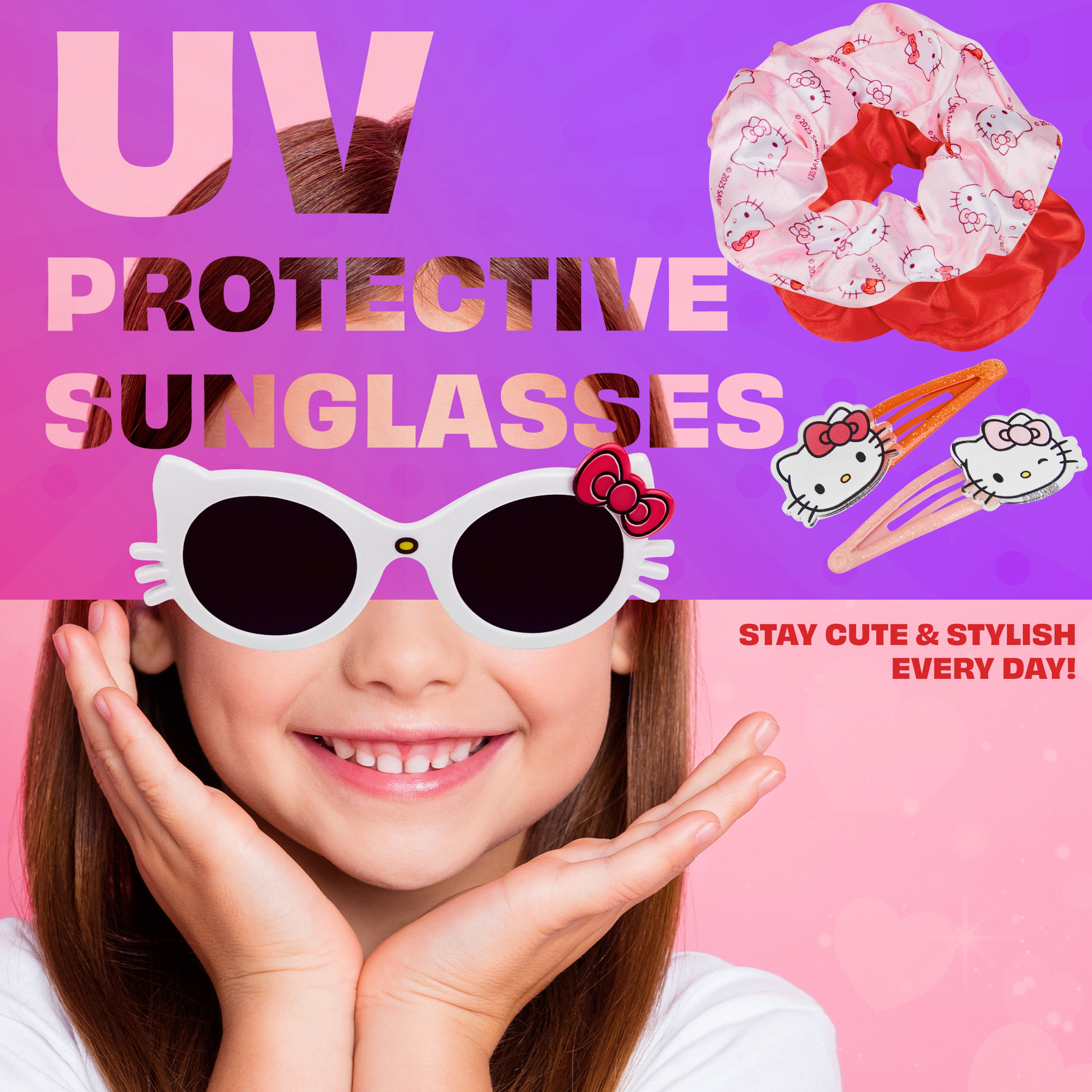 hello-kitty-lunettes-soleil-fille-coffret-accessoires-cheveux image 2