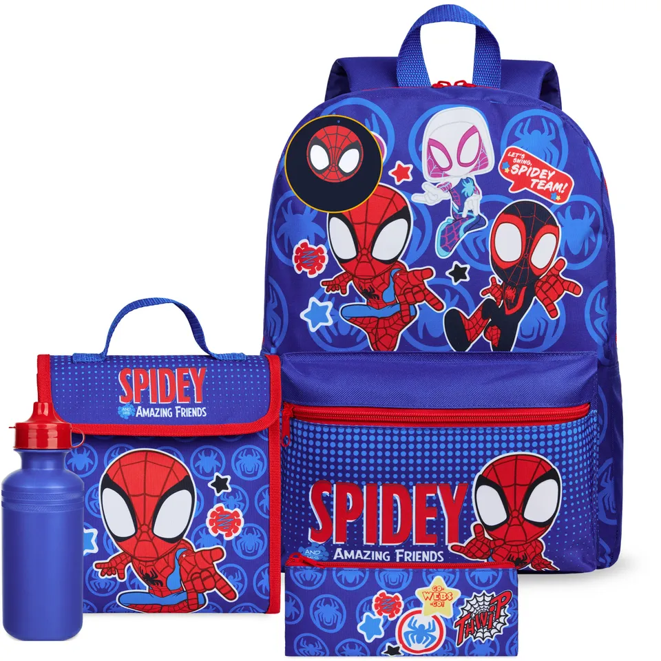 marvel-spider-man-sac-dos-cole-set-4-pi-ces-spidey-gourde image 1