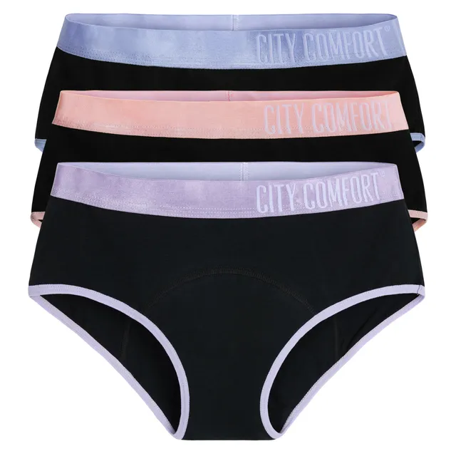 citycomfort-culotte-menstruelle-fille-lot-3-coton-anti-fuite image 1