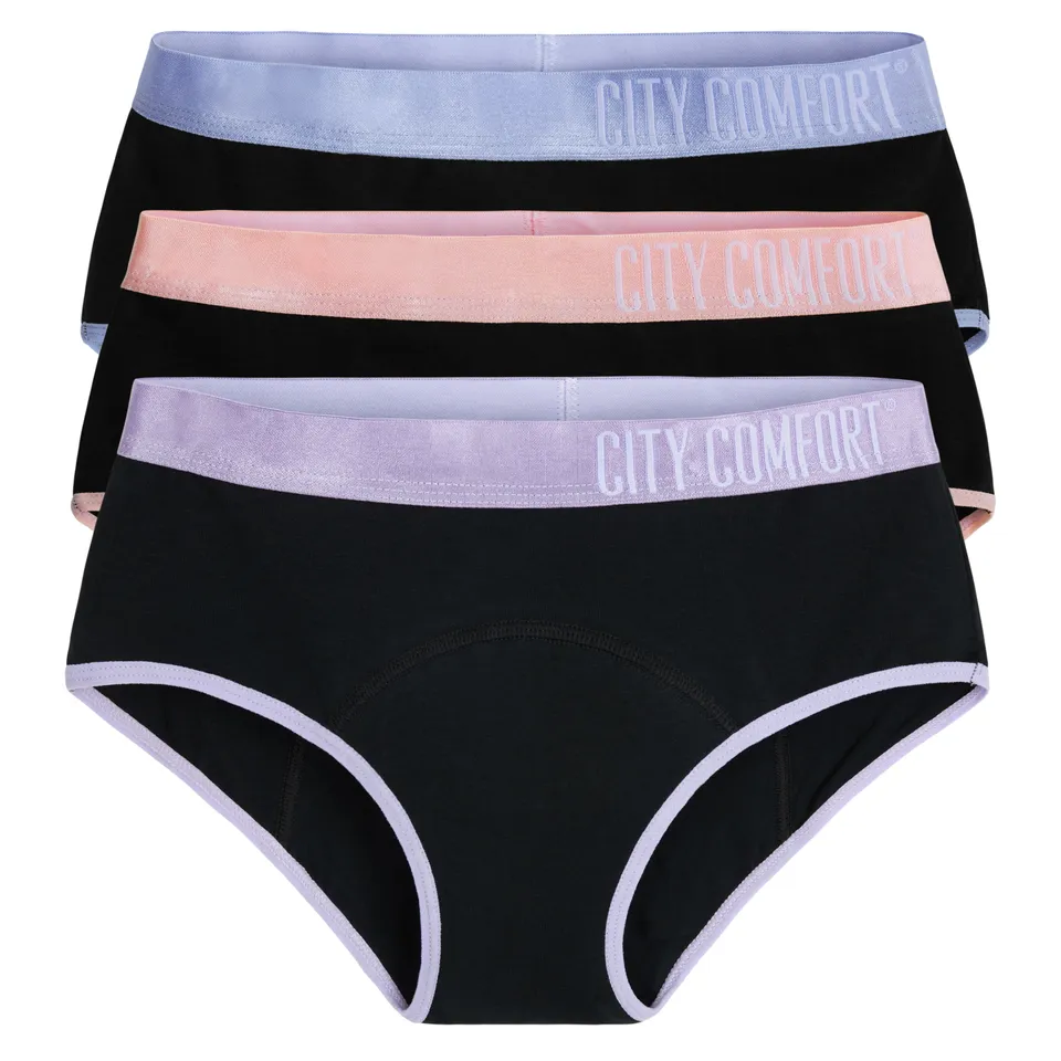 citycomfort-culotte-menstruelle-fille-lot-3-coton-anti-fuite image 1