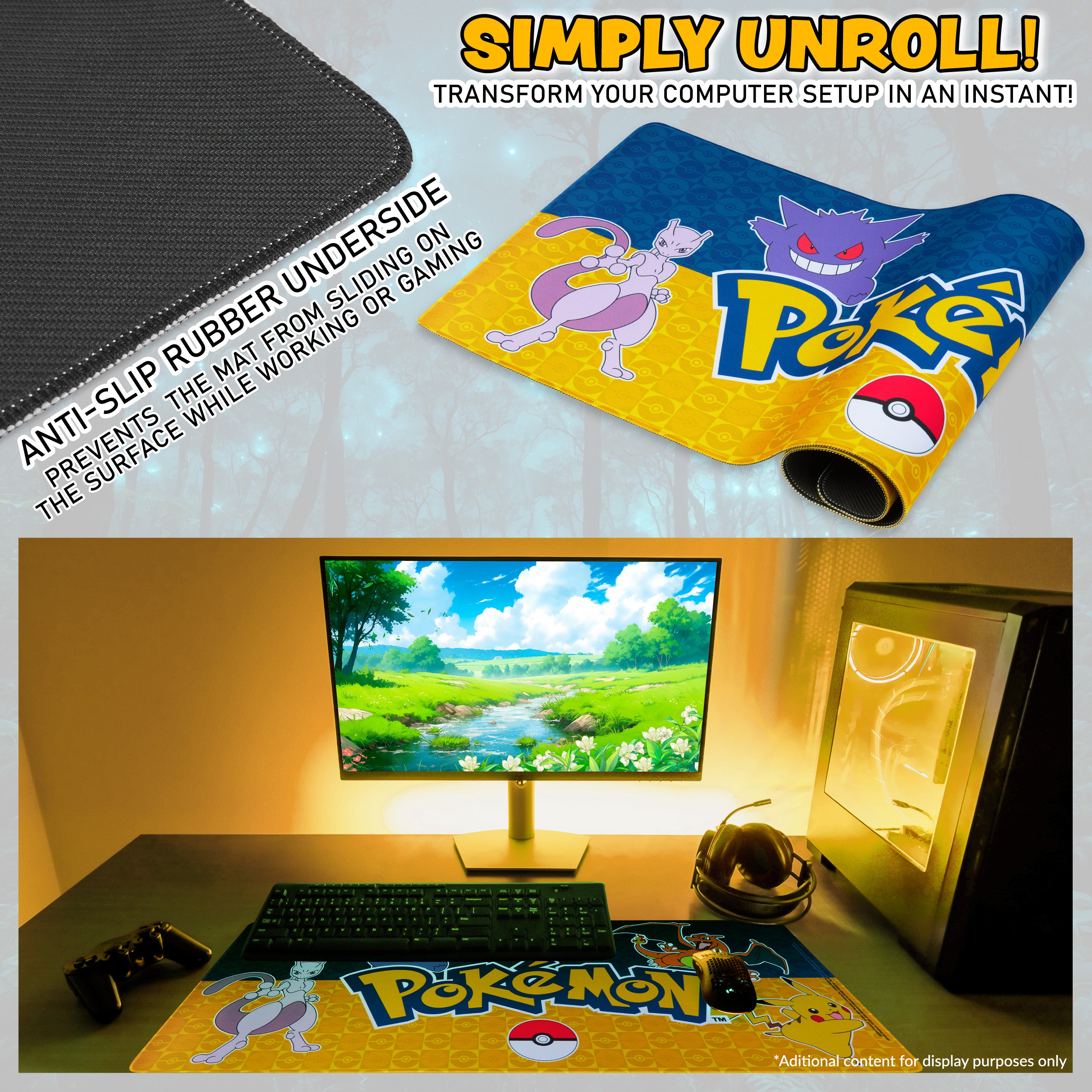pok-mon-tapis-de-souris-xxl-bureau-gaming-80x35-cm-marine image 4