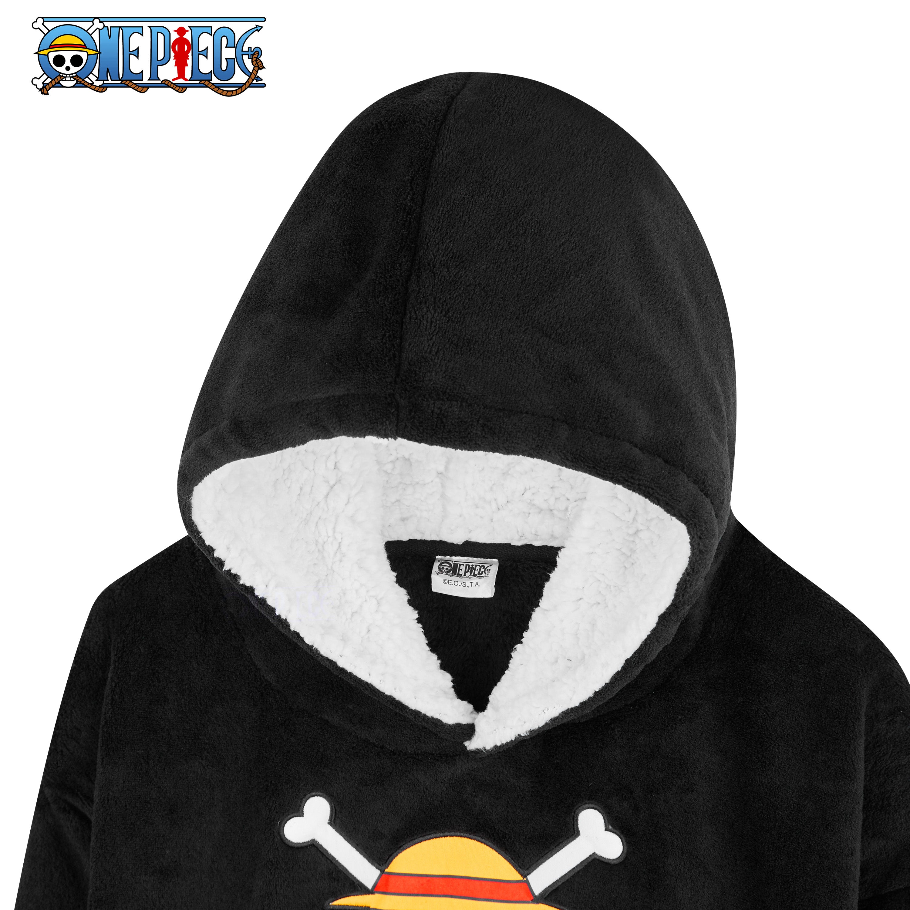 one-piece-plaid-sweat-capuche-noir-gar-on-taille-unique image 2
