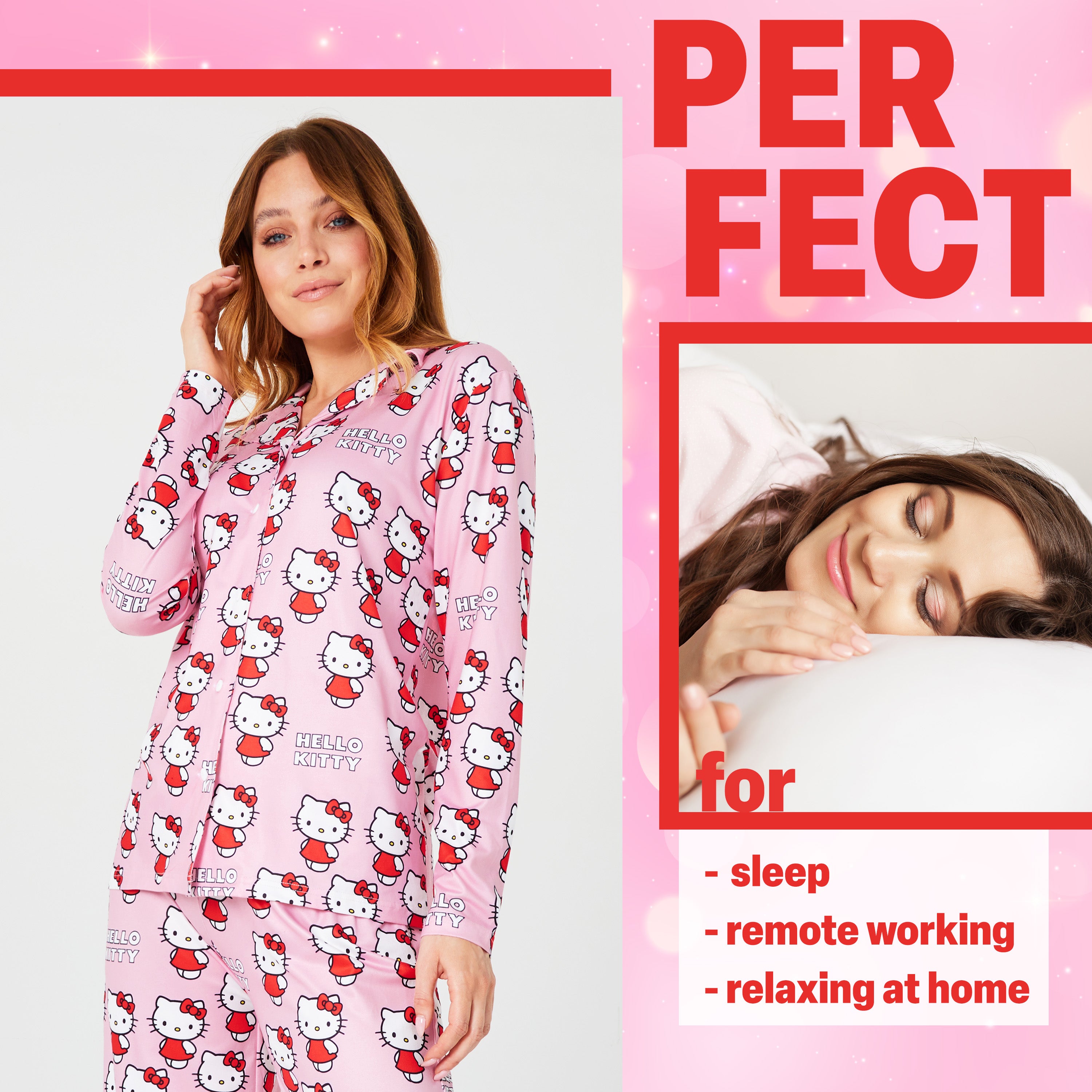 hello-kitty-pyjama-long-femme-boutonn-2-pi-ces-kawaii image 3