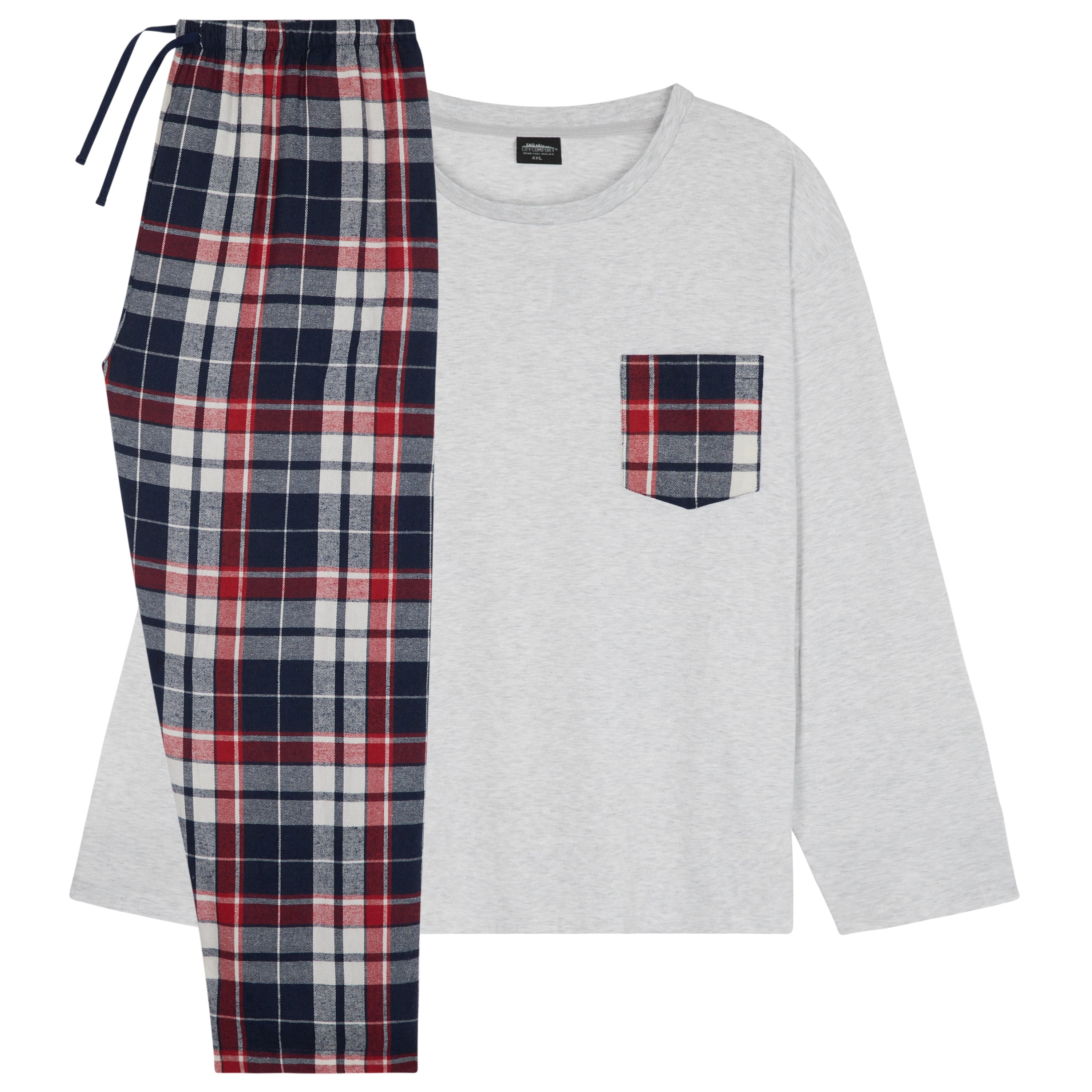 citycomfort-pyjama-homme-long-gris-manches-longues image 4
