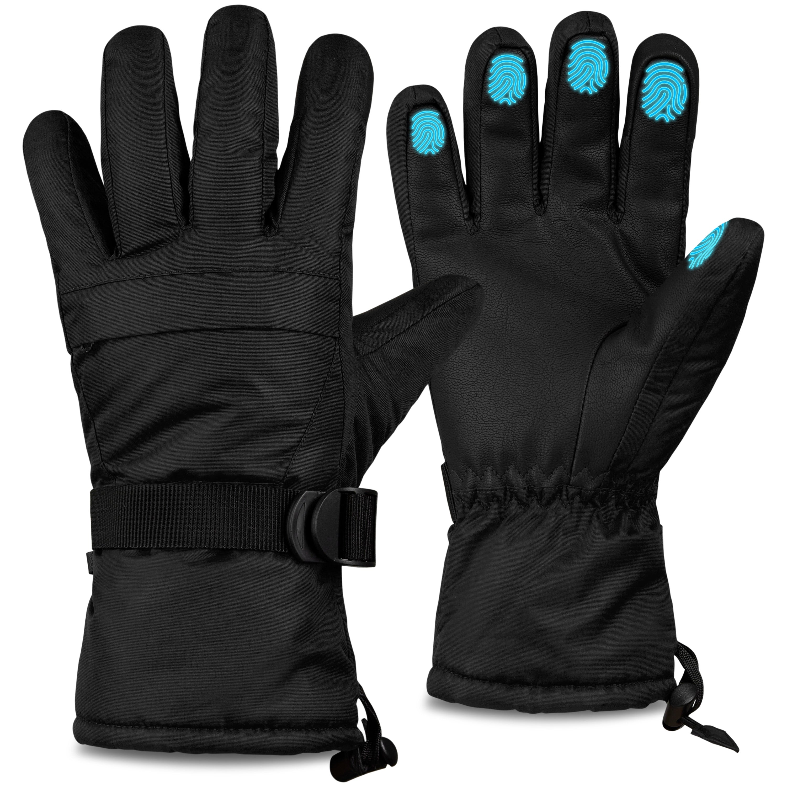 citycomfort-gants-ski-homme-noir-tactiles-doublure-polaire image 2