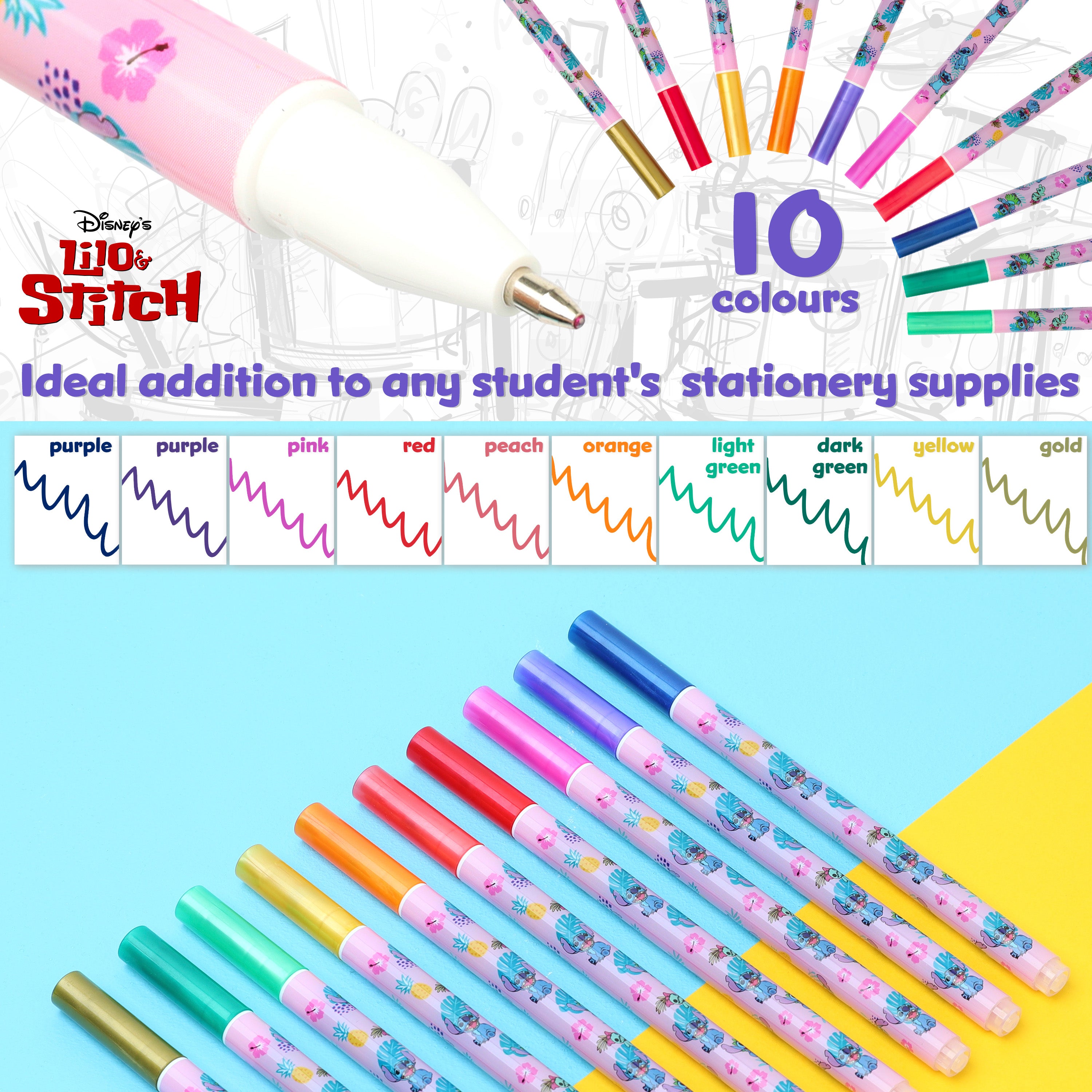 disney-stitch-stylos-gel-paillet-s-lot-de-10-couleurs image 4