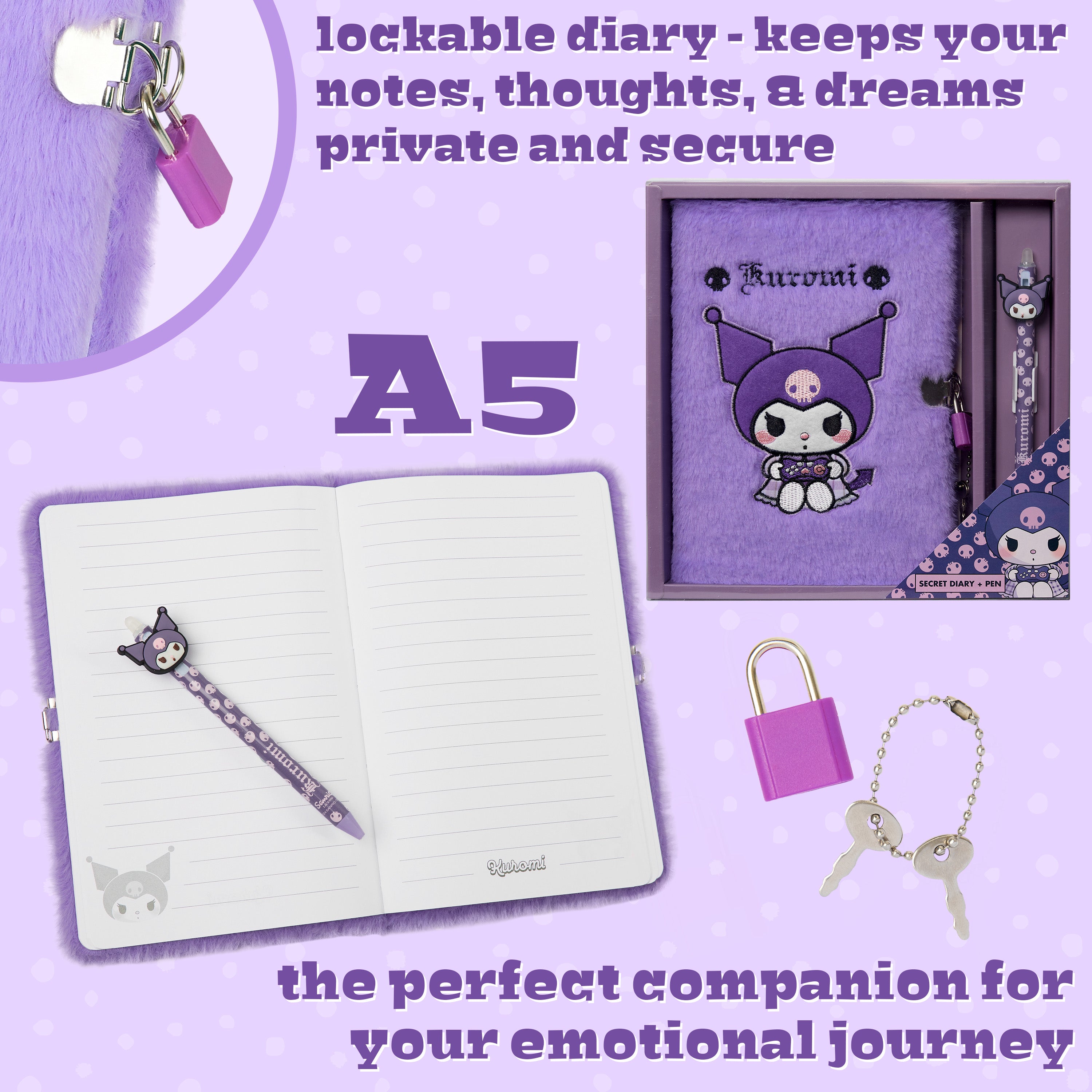 get-trend-hello-kitty-journal-intime-a5-cadenas-kuromi image 6