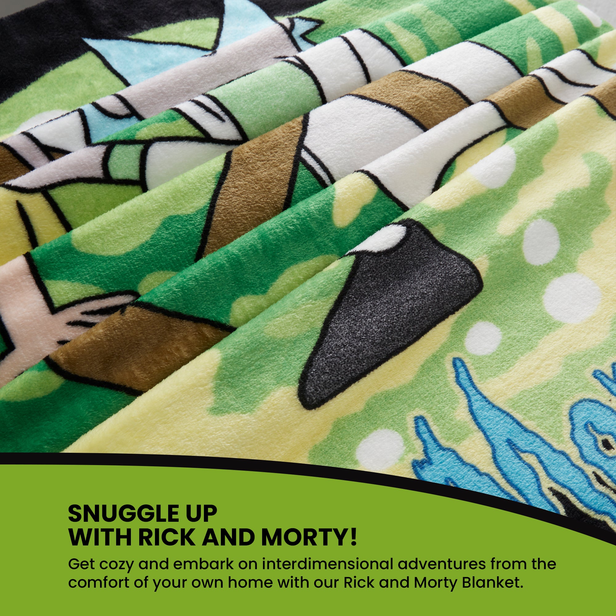 rick-and-morty-plaid-polaire-vert-noir-150x130-canap-lit image 2