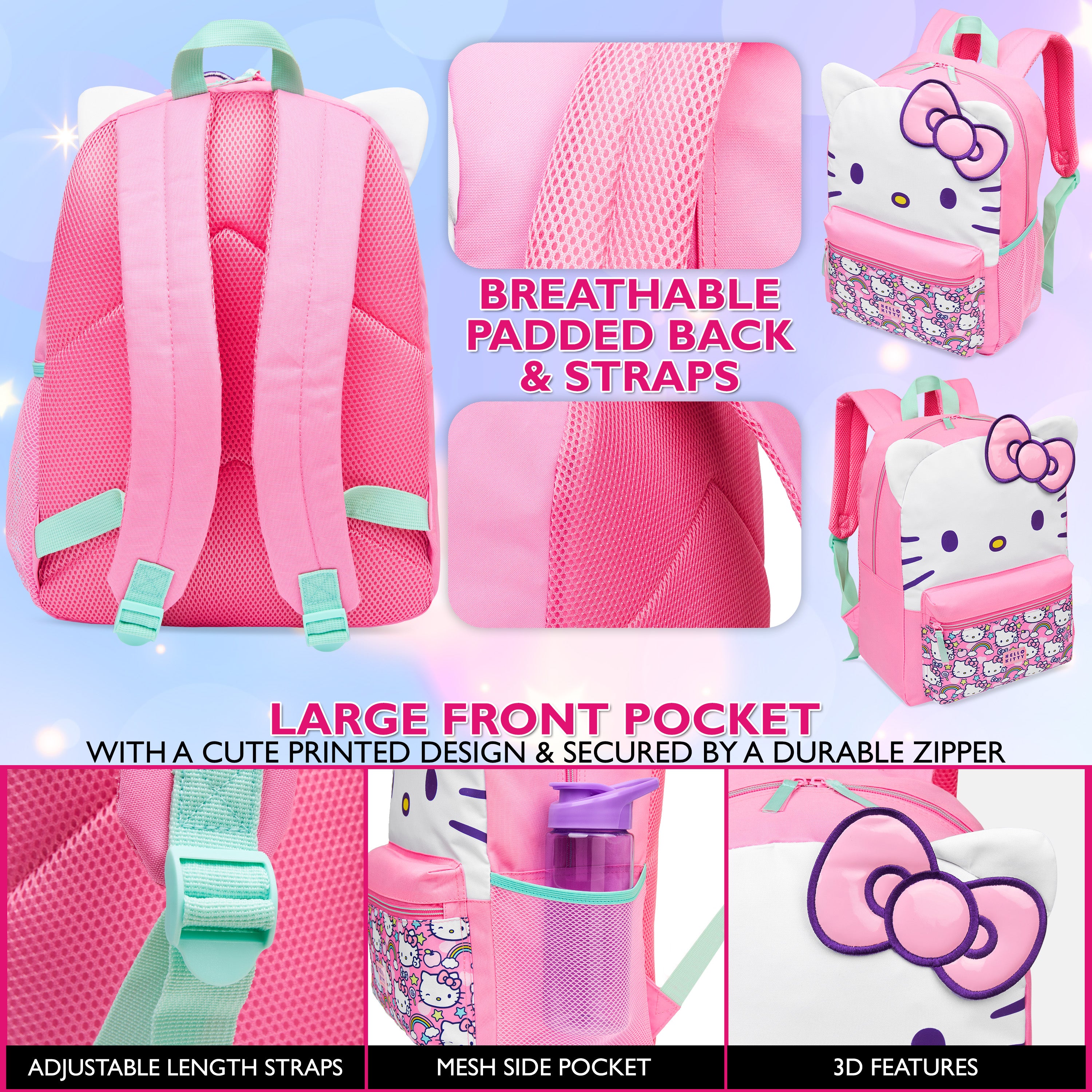 hello-kitty-sanrio-sac-dos-fille-cole-l-ger-rose image 4