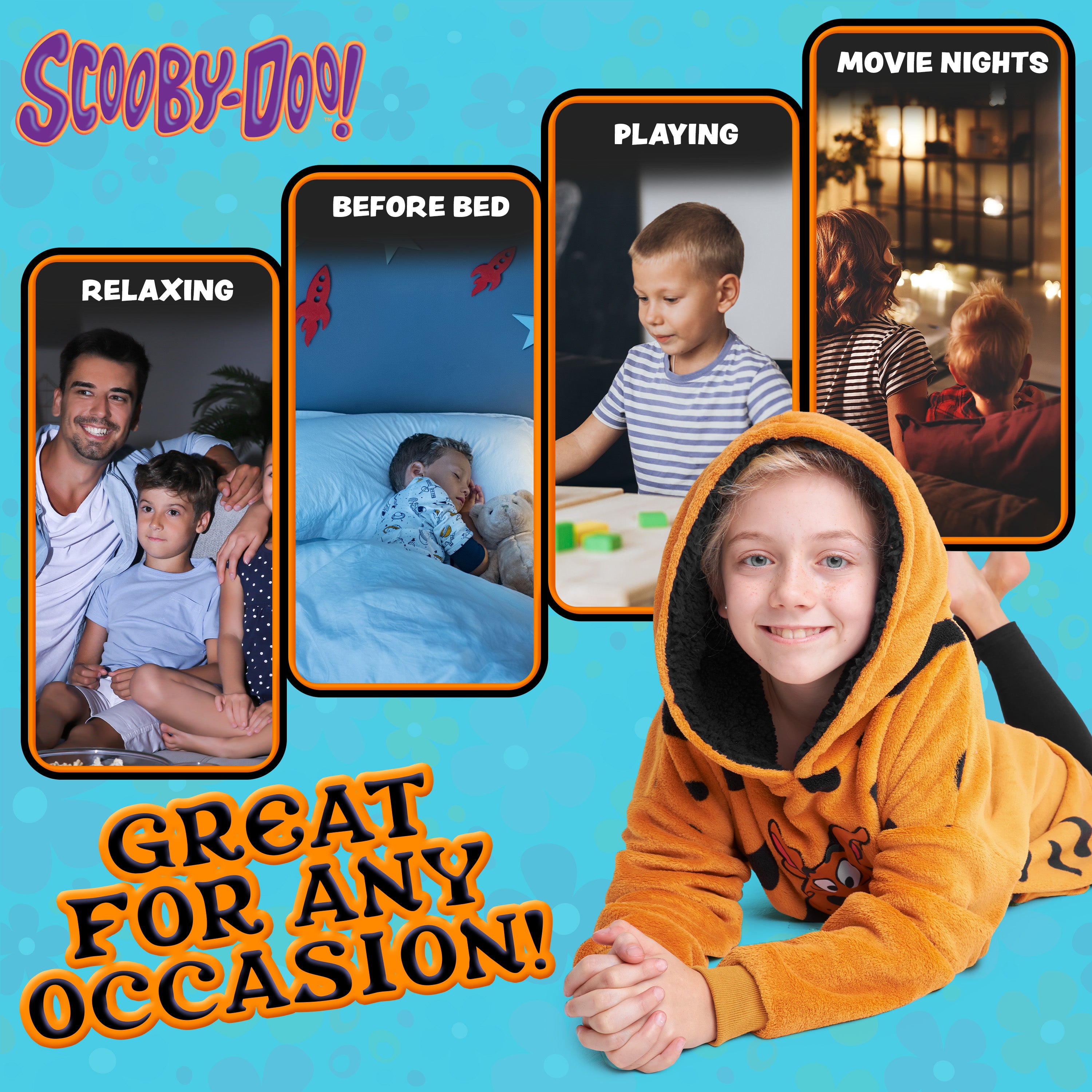 scooby-doo-plaid-hoodie-enfant-marron-polaire-sherpa image 5