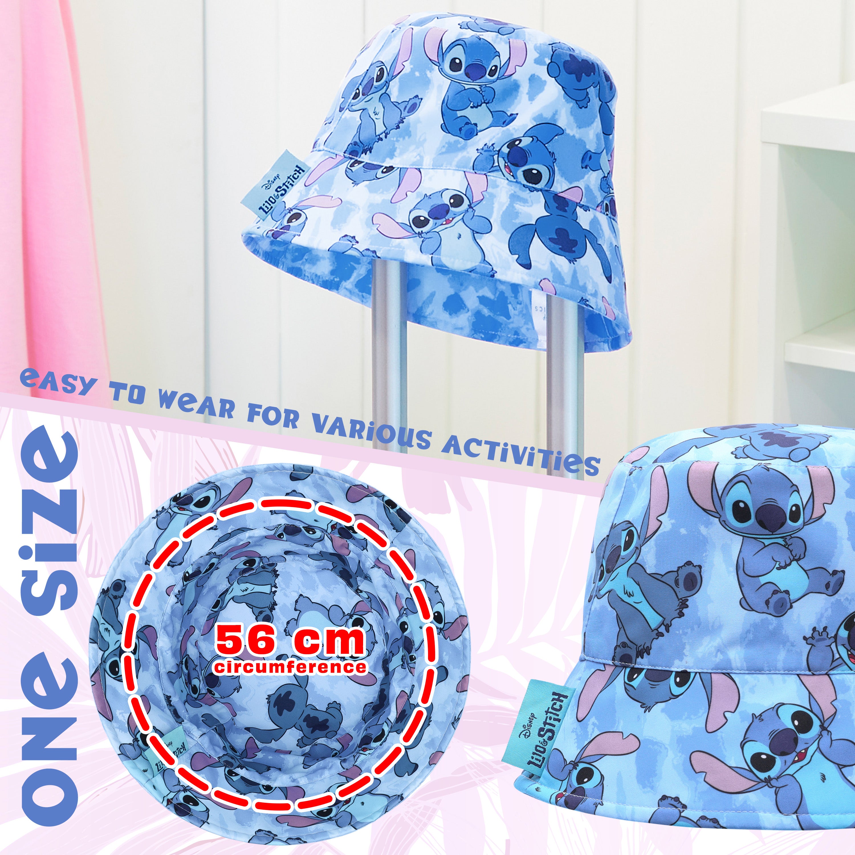 disney-stitch-bob-fille-chapeau-soleil-t-taille-unique image 6