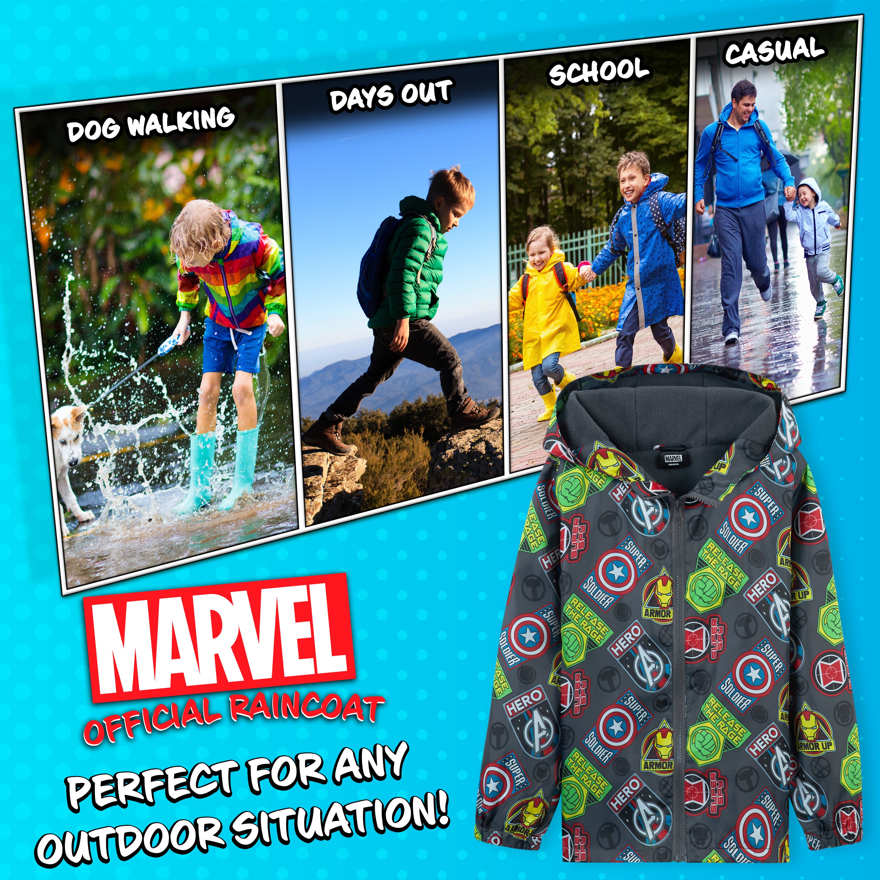 marvel-avengers-veste-imperm-able-gar-on-polaire-spiderman-7-8-ans image 4