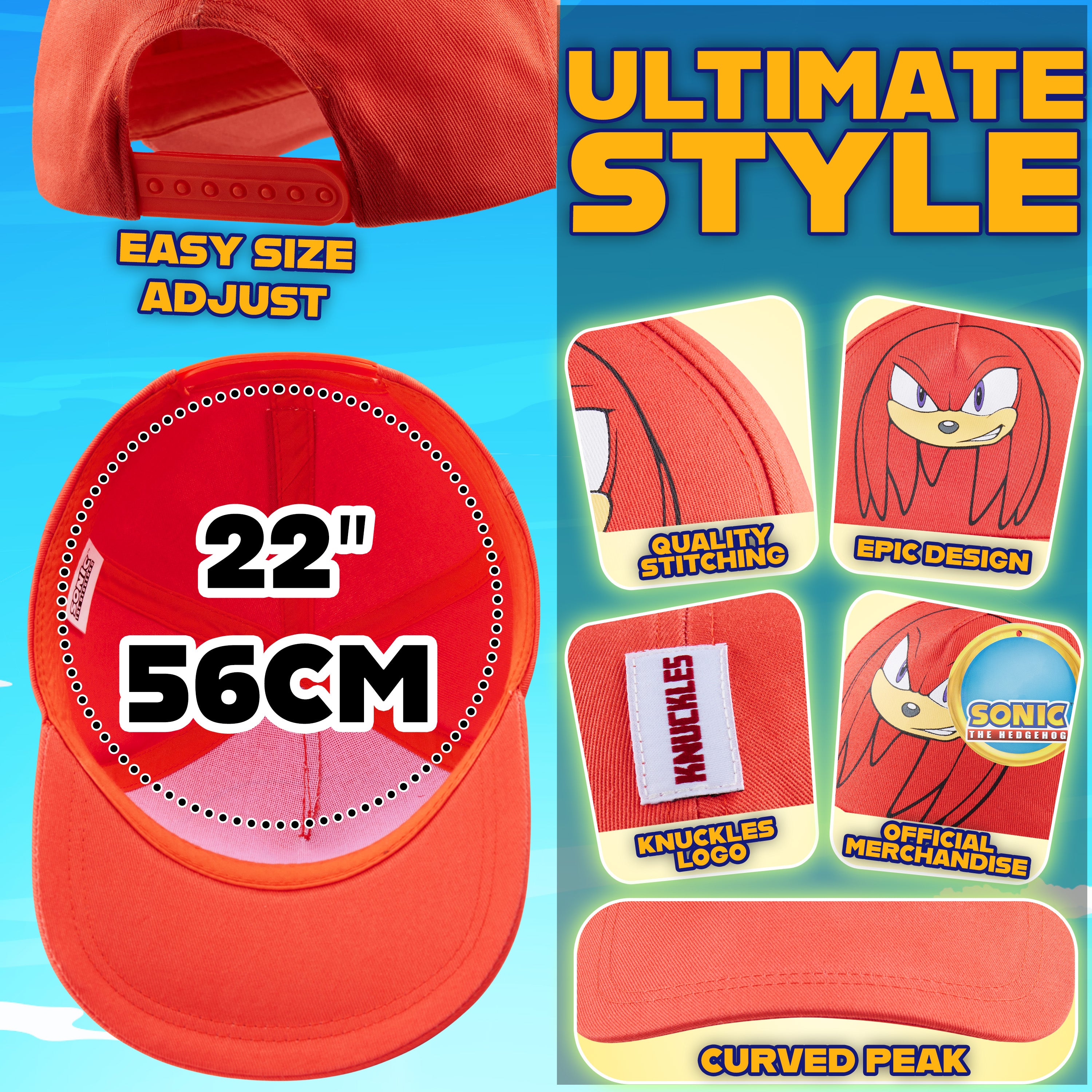 sonic-the-hedgehog-casquette-gar-on-baseball-r-glable image 6