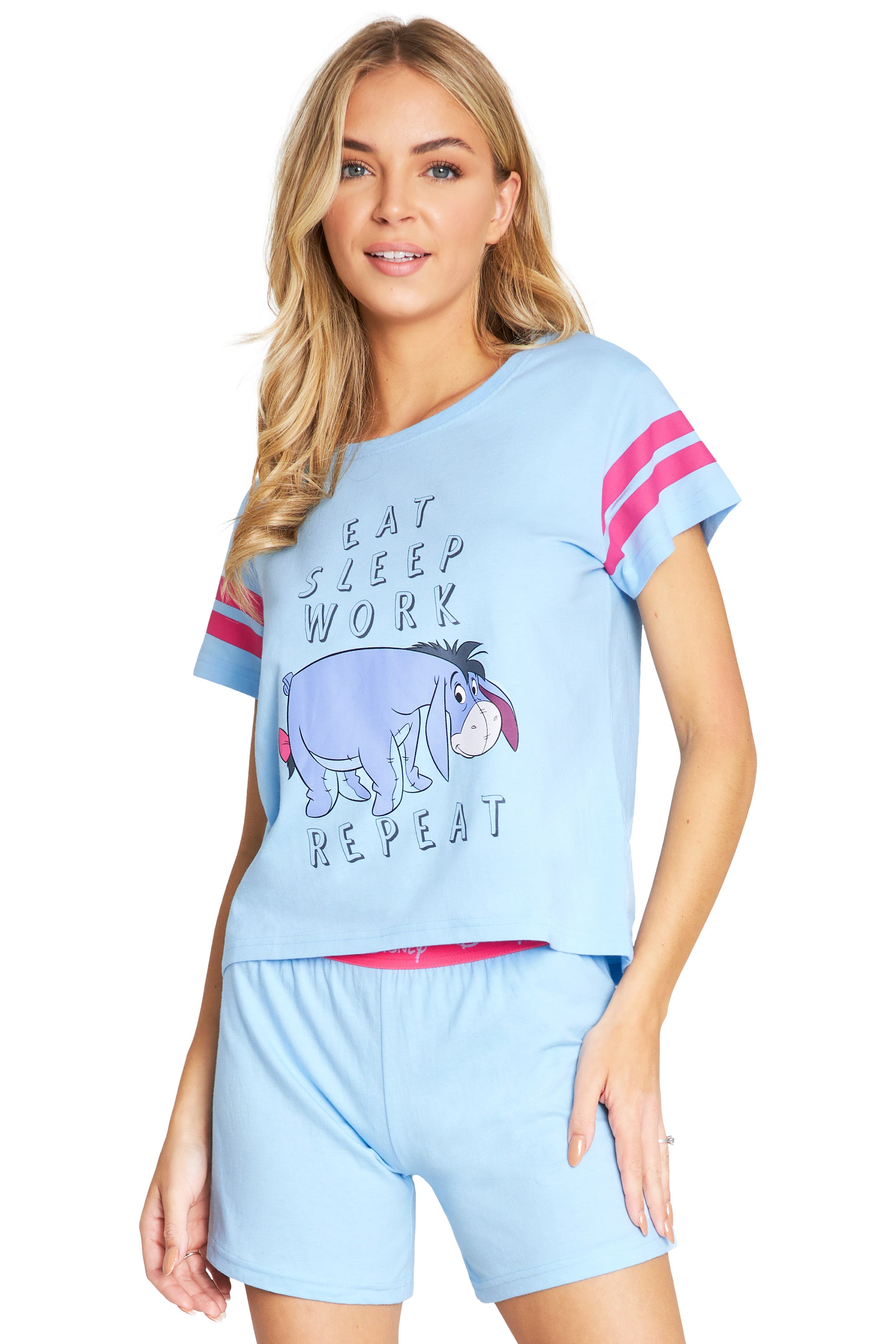 disney-eeyore-pyjama-femme-short-coton-bourriquet-2-pi-ces image 1
