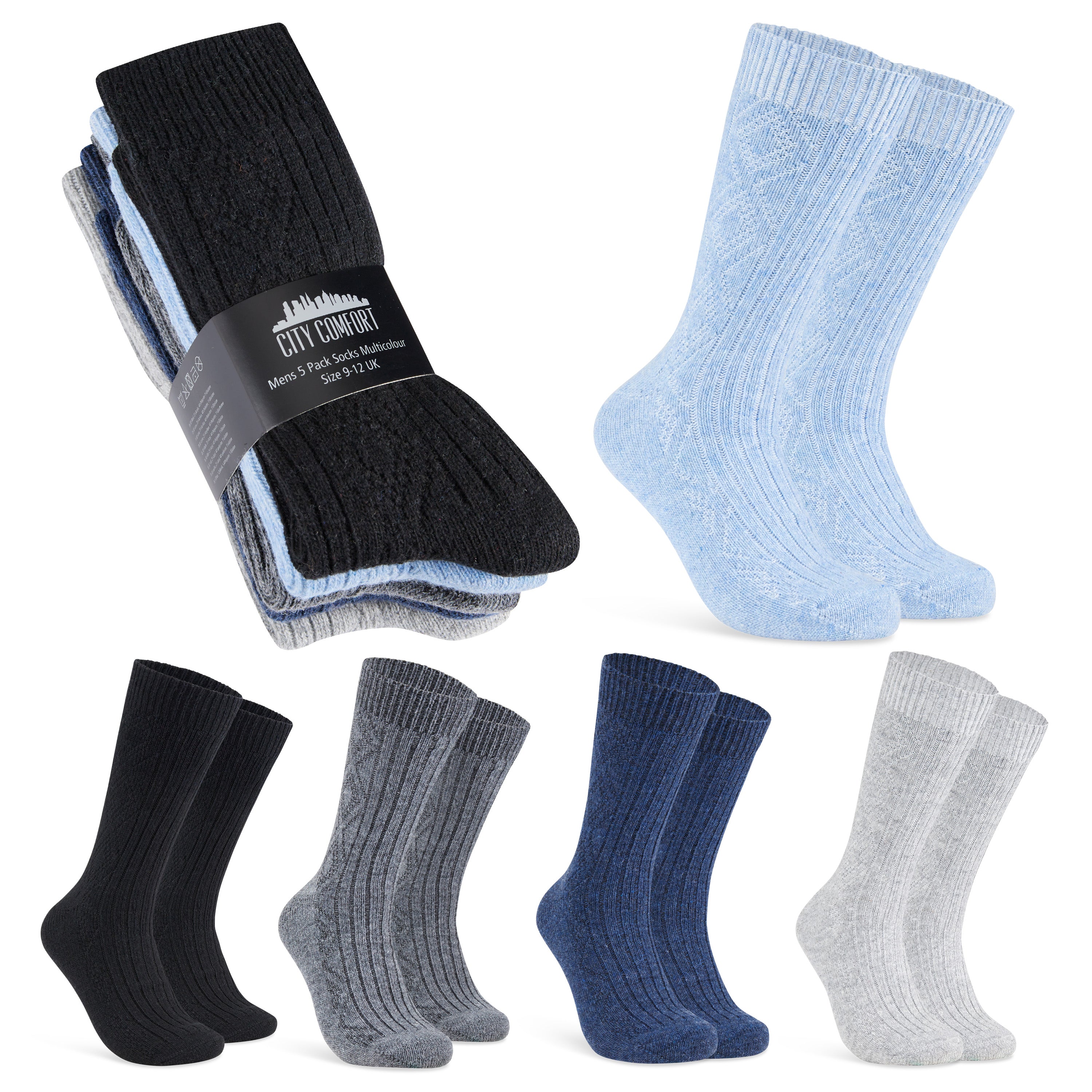 citycomfort-chaussettes-homme-courtes-chaudes-lot-5 image 1