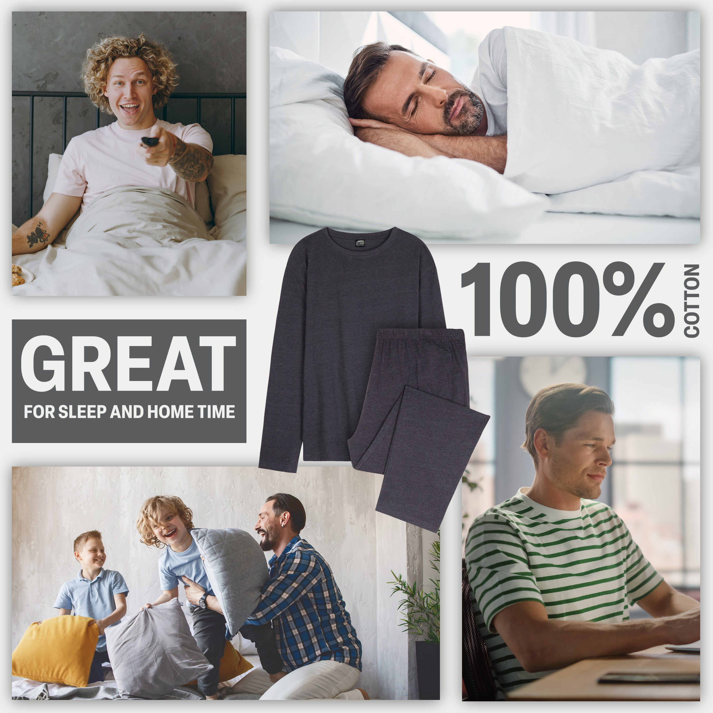 citycomfort-pyjama-homme-long-2-pi-ces-navy-doux image 8