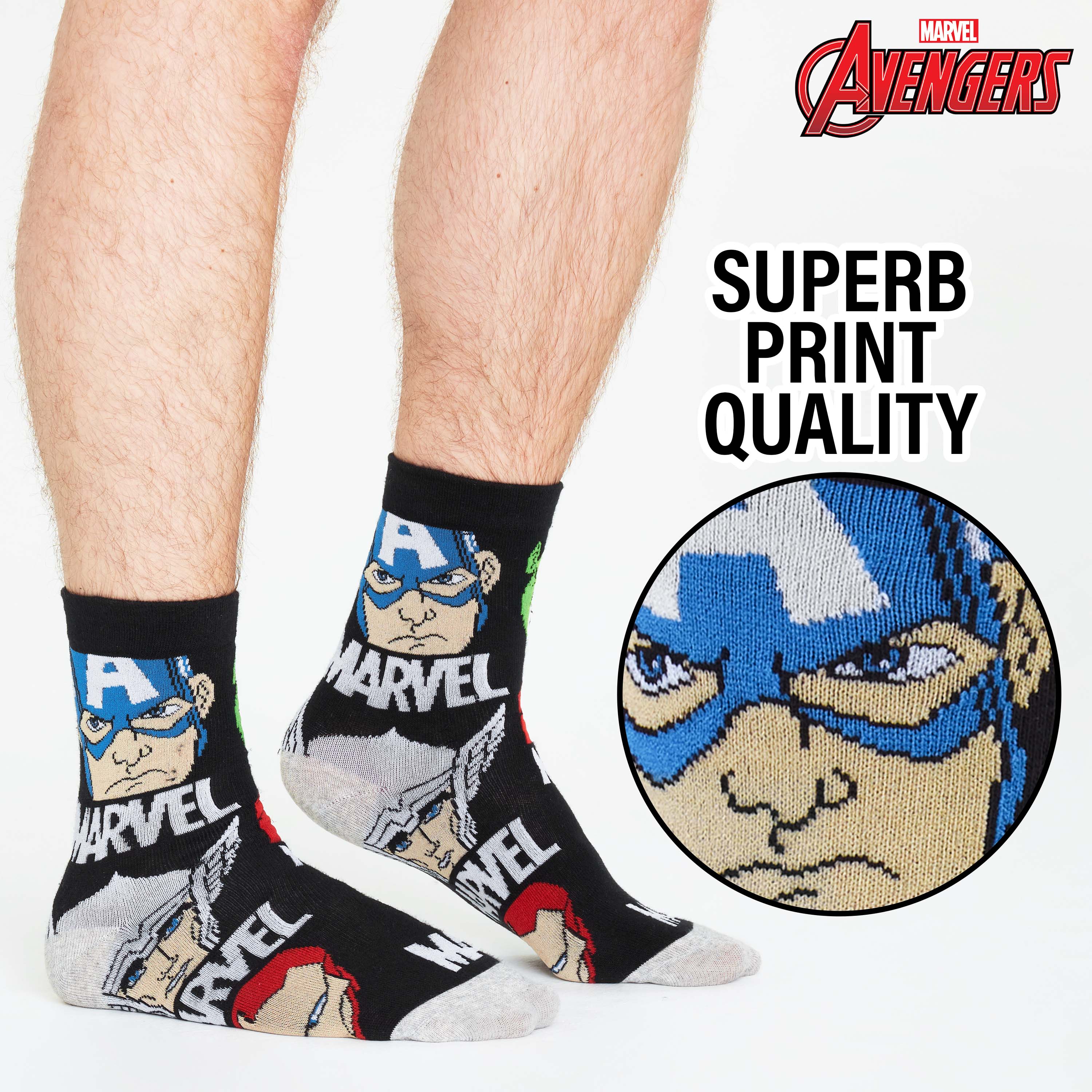 marvel-chaussettes-homme-mi-mollet-lot-5-respirant image 3