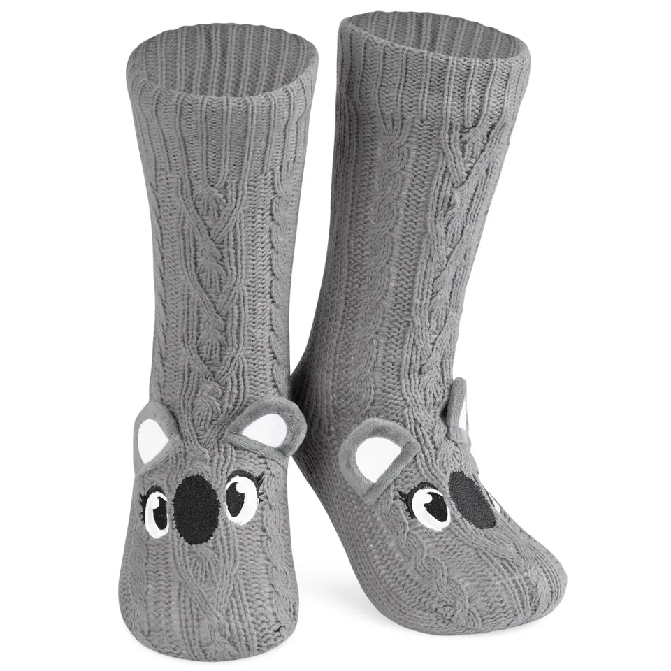 citycomfort-chaussettes-pilou-femme-koala-gris-antid-rapantes image 1