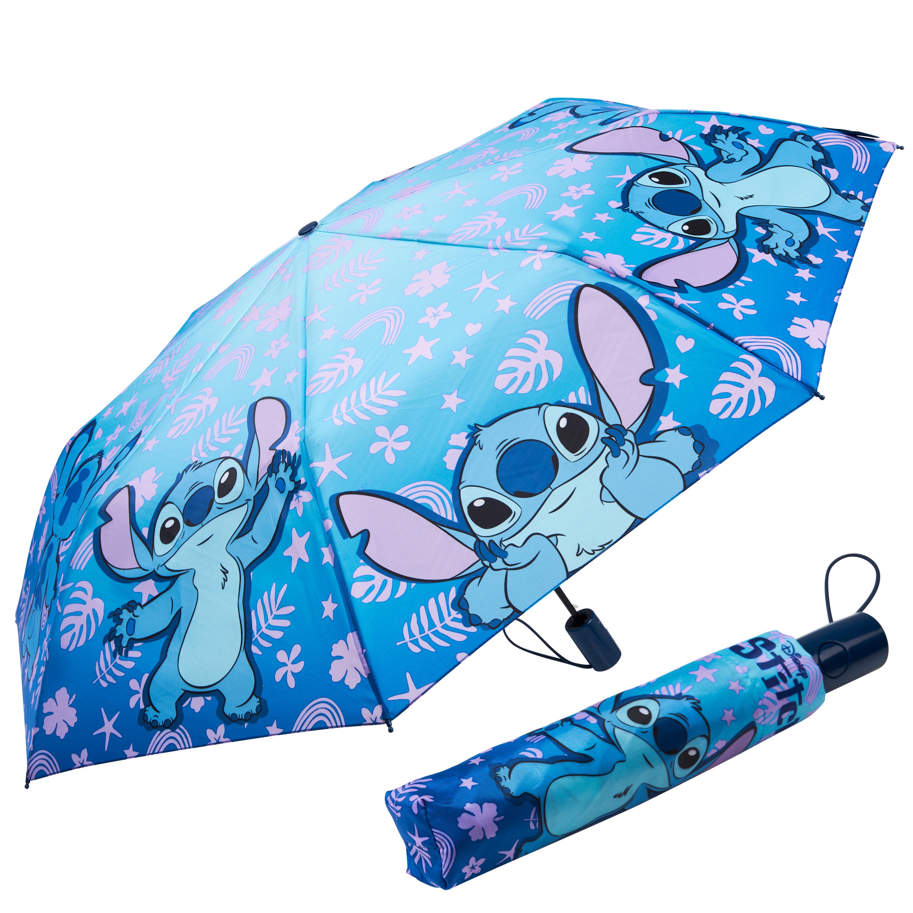 disney-stitch-parapluie-pliable-t-lescopique-enfant-adulte image 1