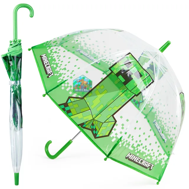 minecraft-parapluie-enfant-cloche-transparent-poign-e-j image 1