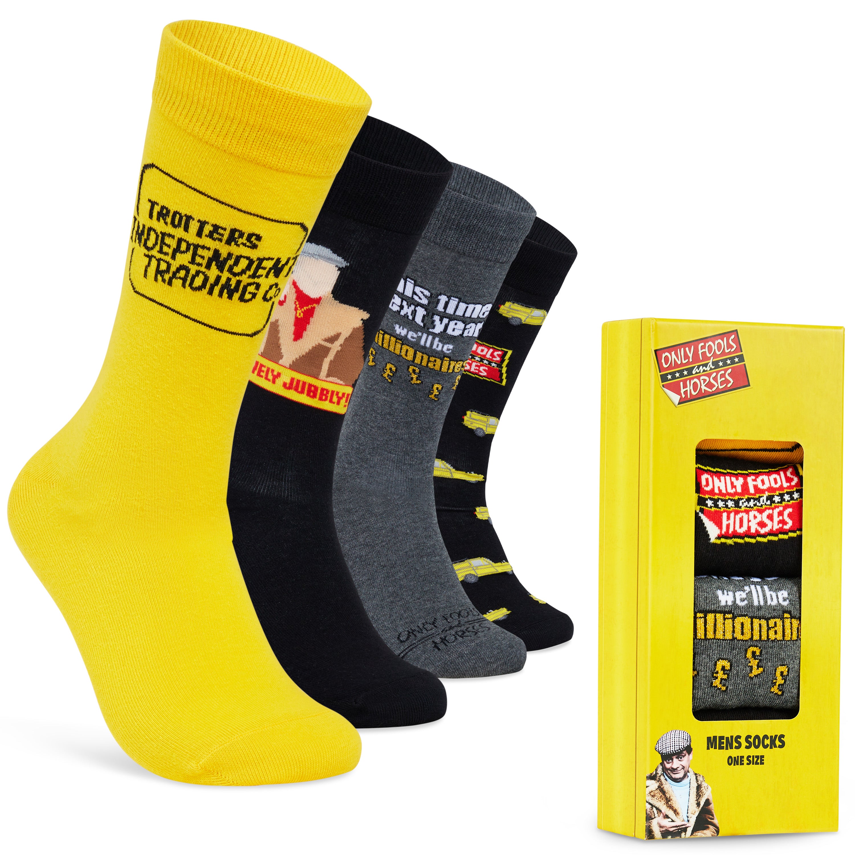 only-fools-and-horses-chaussettes-homme-lot-de-4-coton-humour image 1