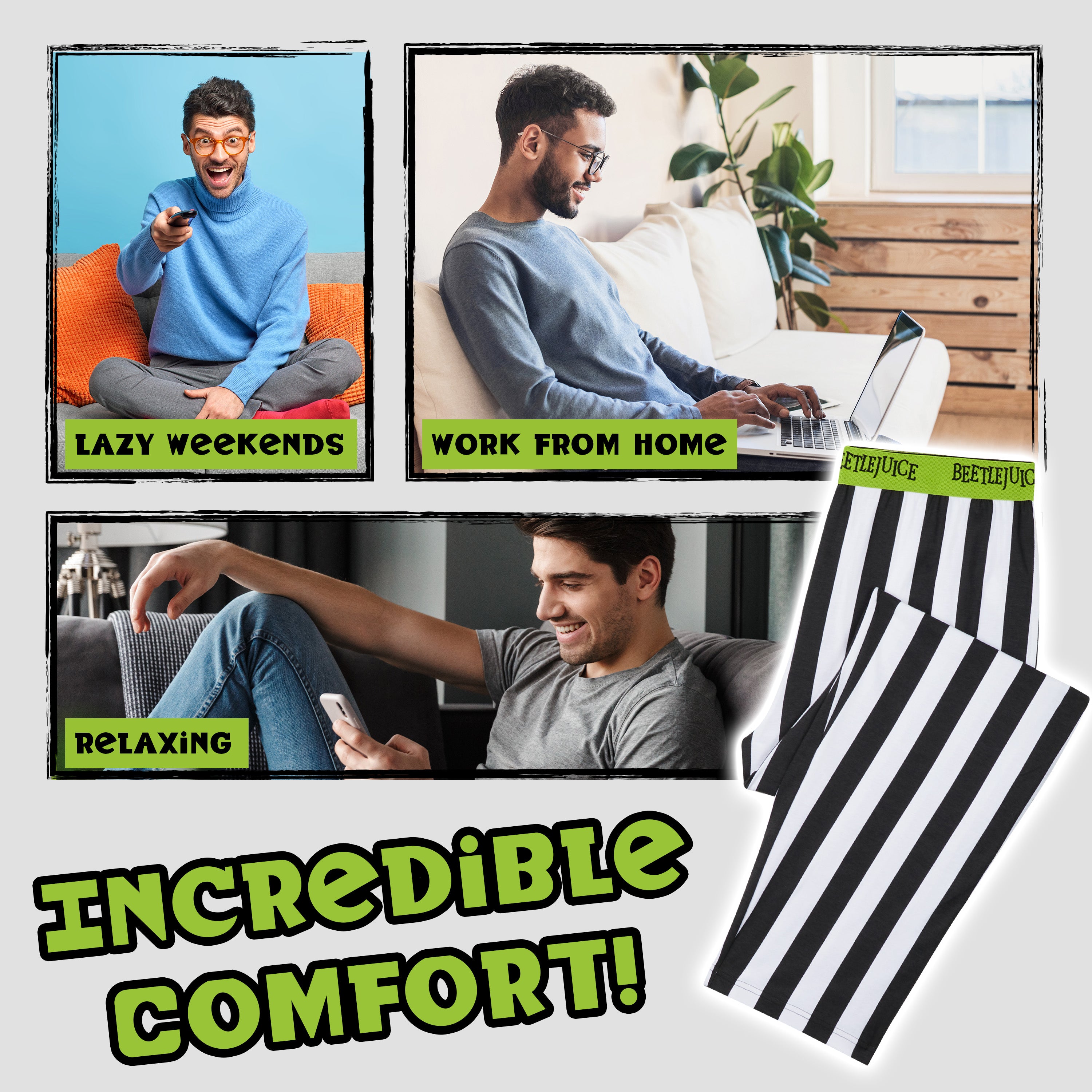 beetlejuice-pantalon-pyjama-homme-coton-poches image 5
