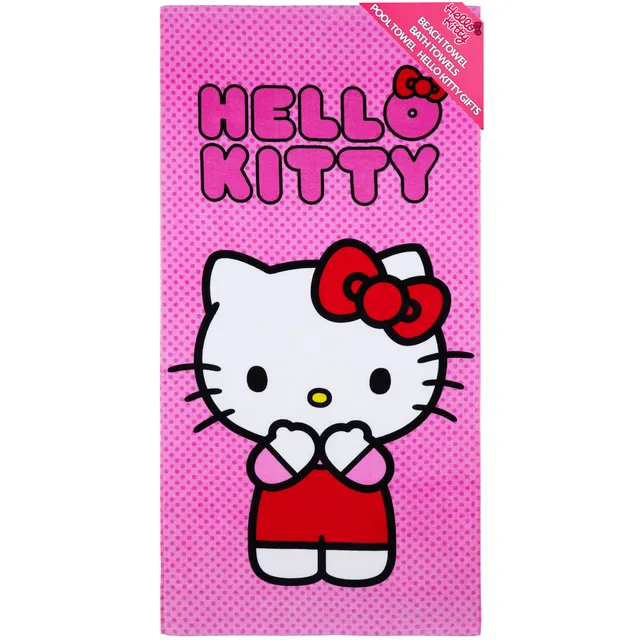 hello-kitty-serviette-plage-rose-70x140cm-absorbante image 1