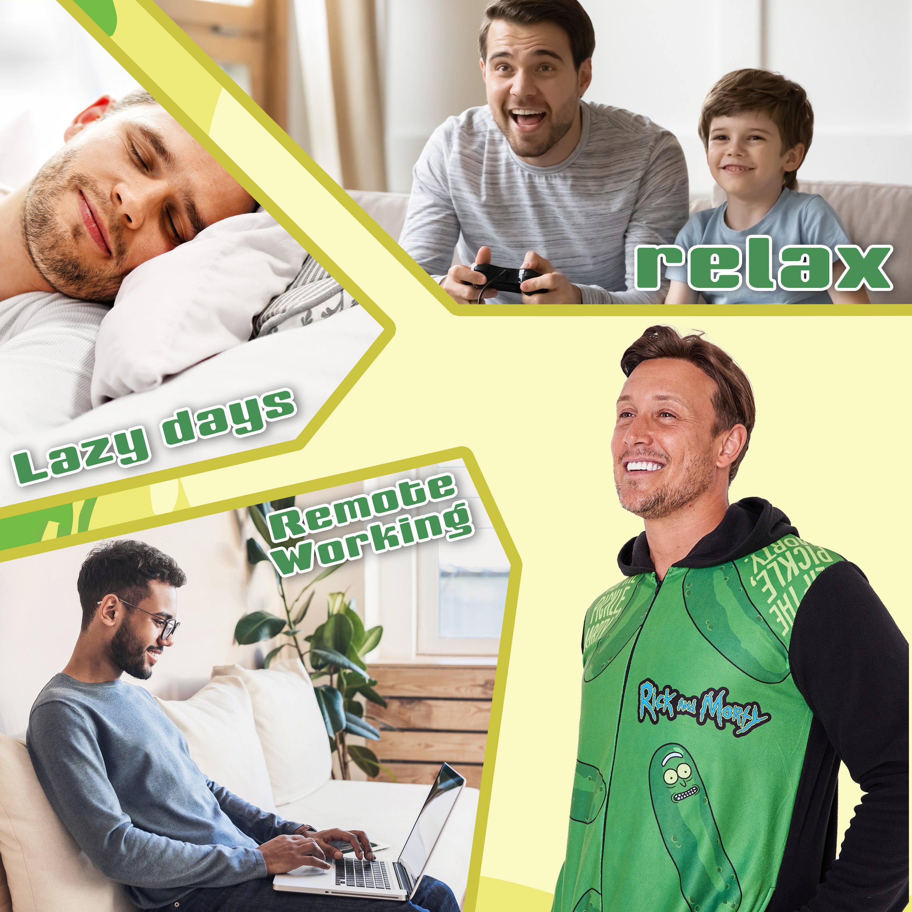 rick-and-morty-combinaison-pyjama-polaire-noir-homme image 5