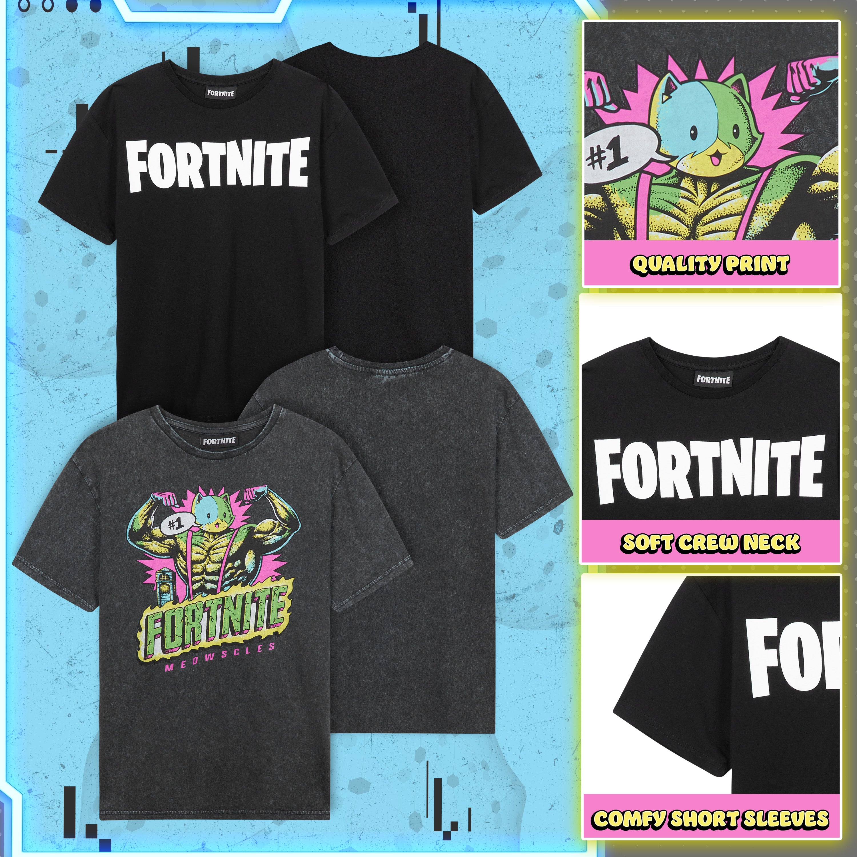 fortnite-t-shirt-gar-on-manche-courte-13-14-ans-lot-de-3 image 4