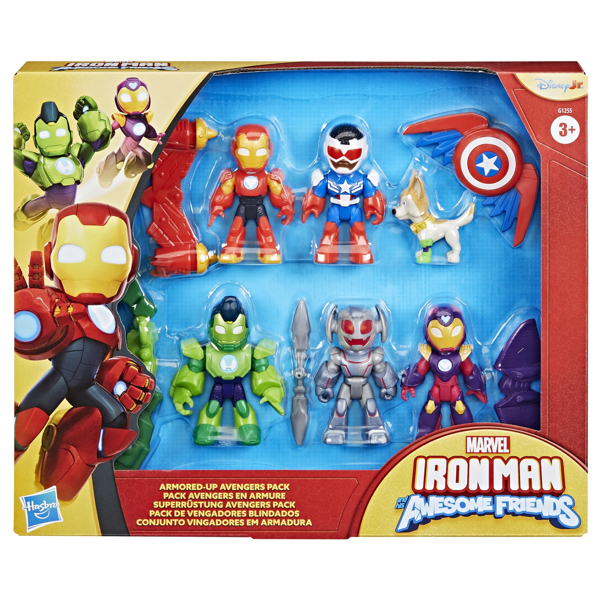 marvel-iron-man-pack-figurines-avengers-5-armure-disney-jr image 5