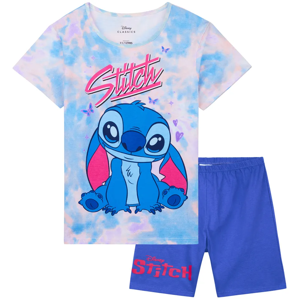 disney-stitch-pyjama-fille-short-manches-courtes-7-14-ans image 1