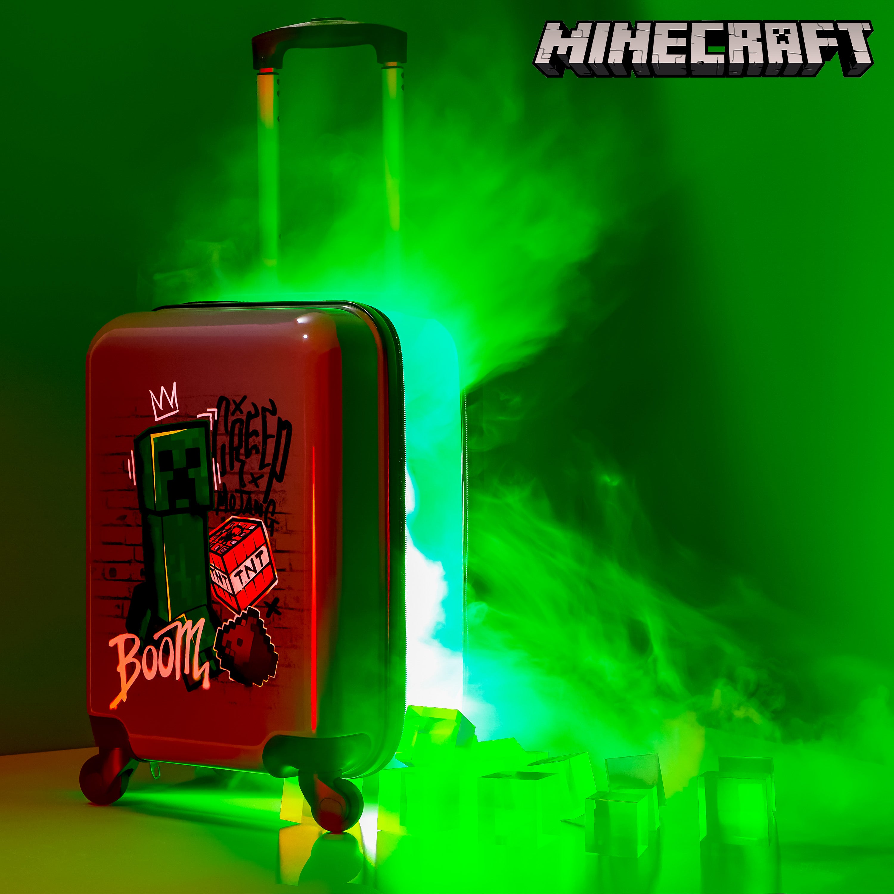 minecraft-creeper-valise-rigide-grise-30l-49x33-cm-enfant image 3