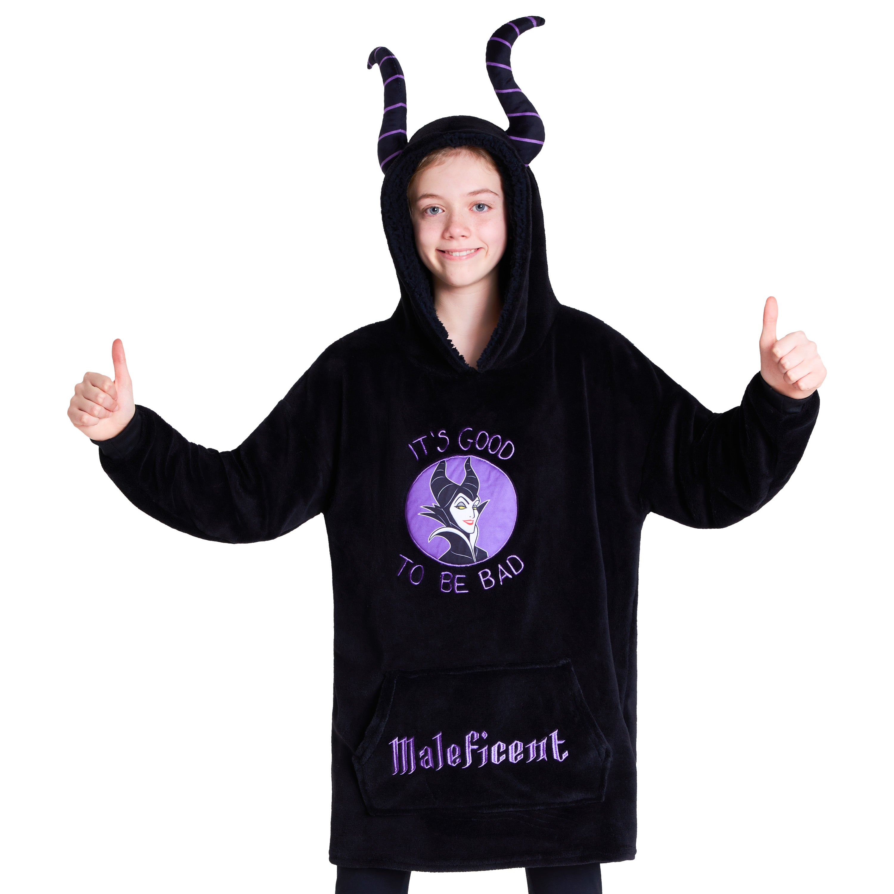 disney-mal-fique-plaid-sweat-capuche-enfant-oversize image 1