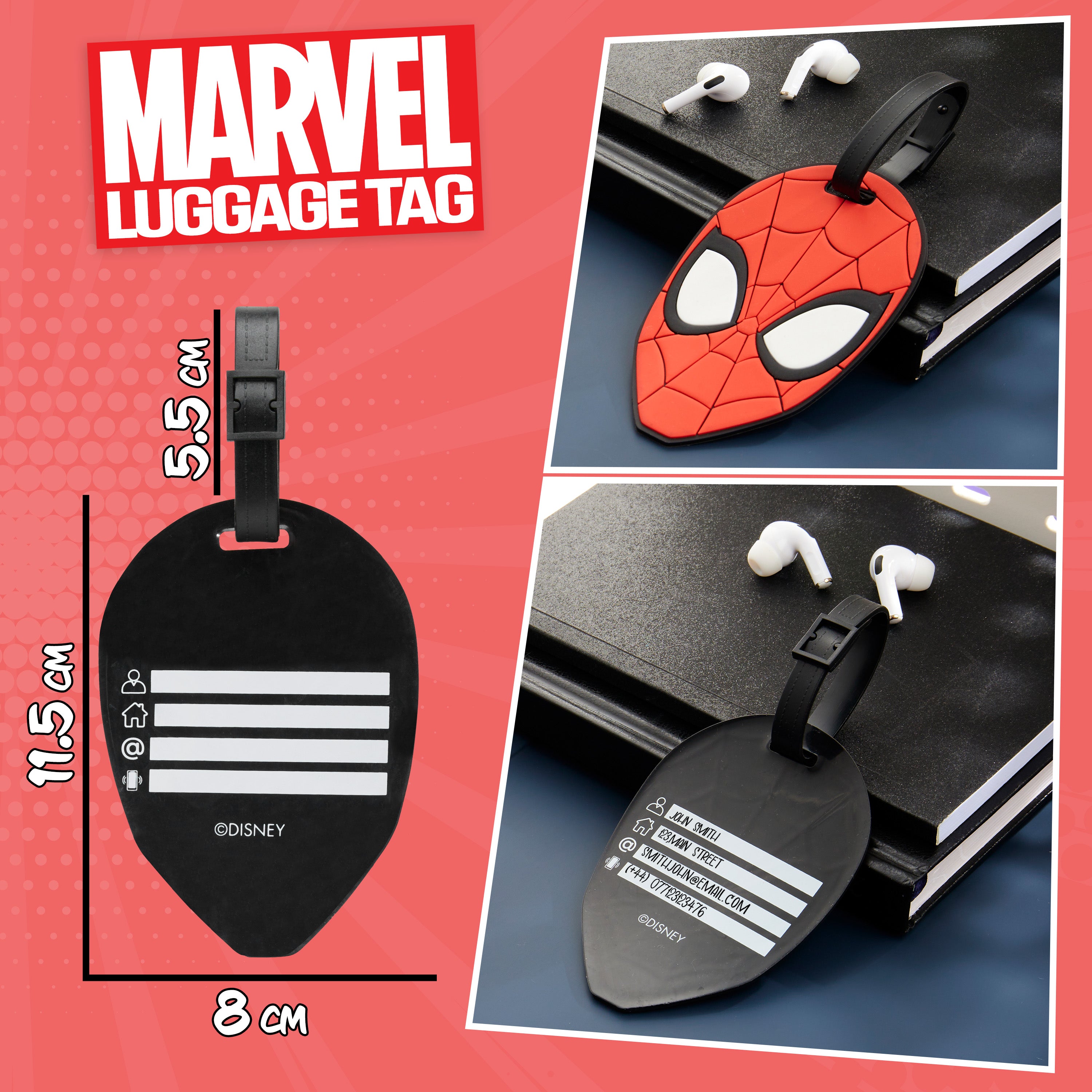 marvel-spider-man-tiquette-valise-pvc-rouge-spiderman image 6