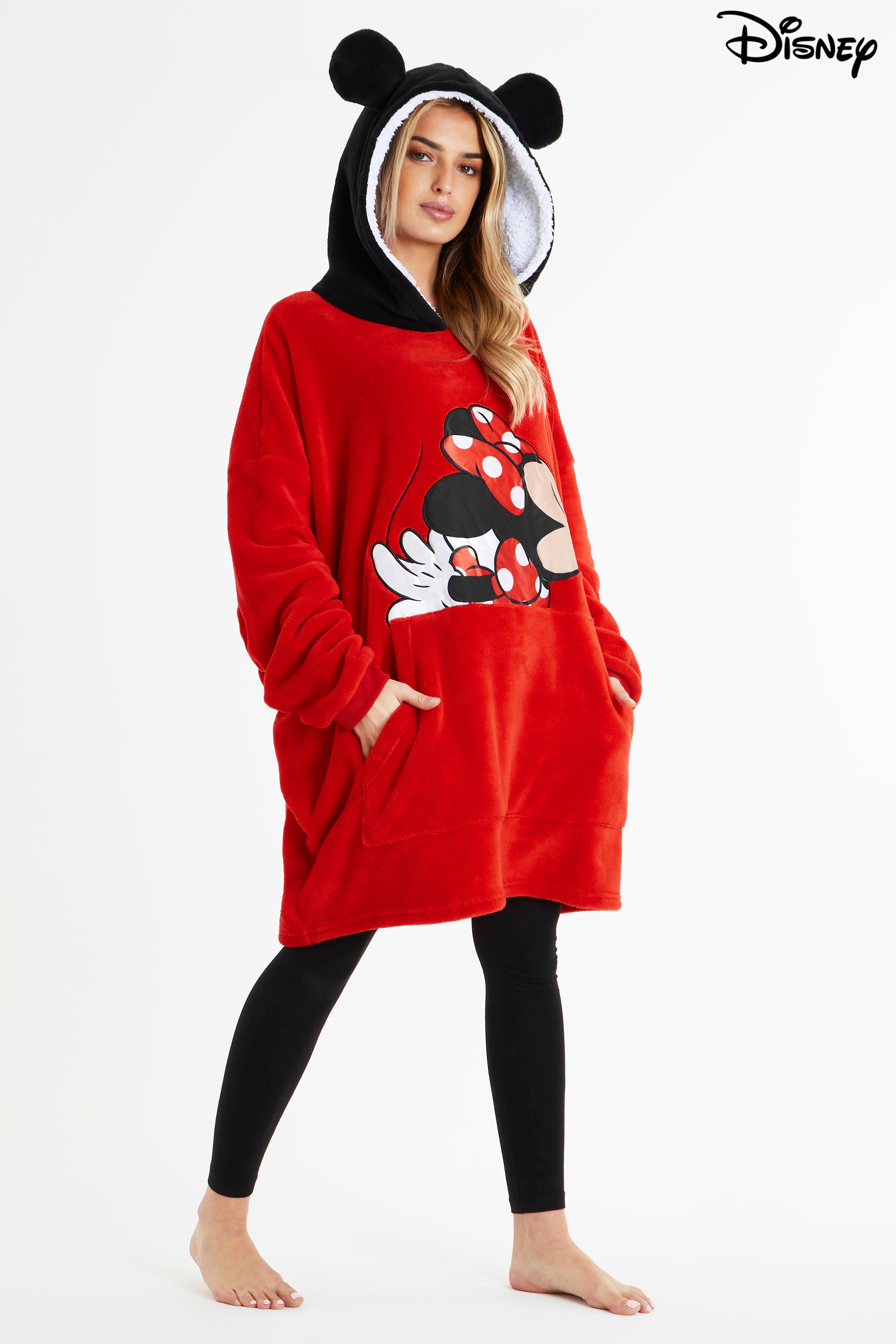 disney-minnie-mickey-sweat-plaid-capuche-polaire-femme-oversize image 7