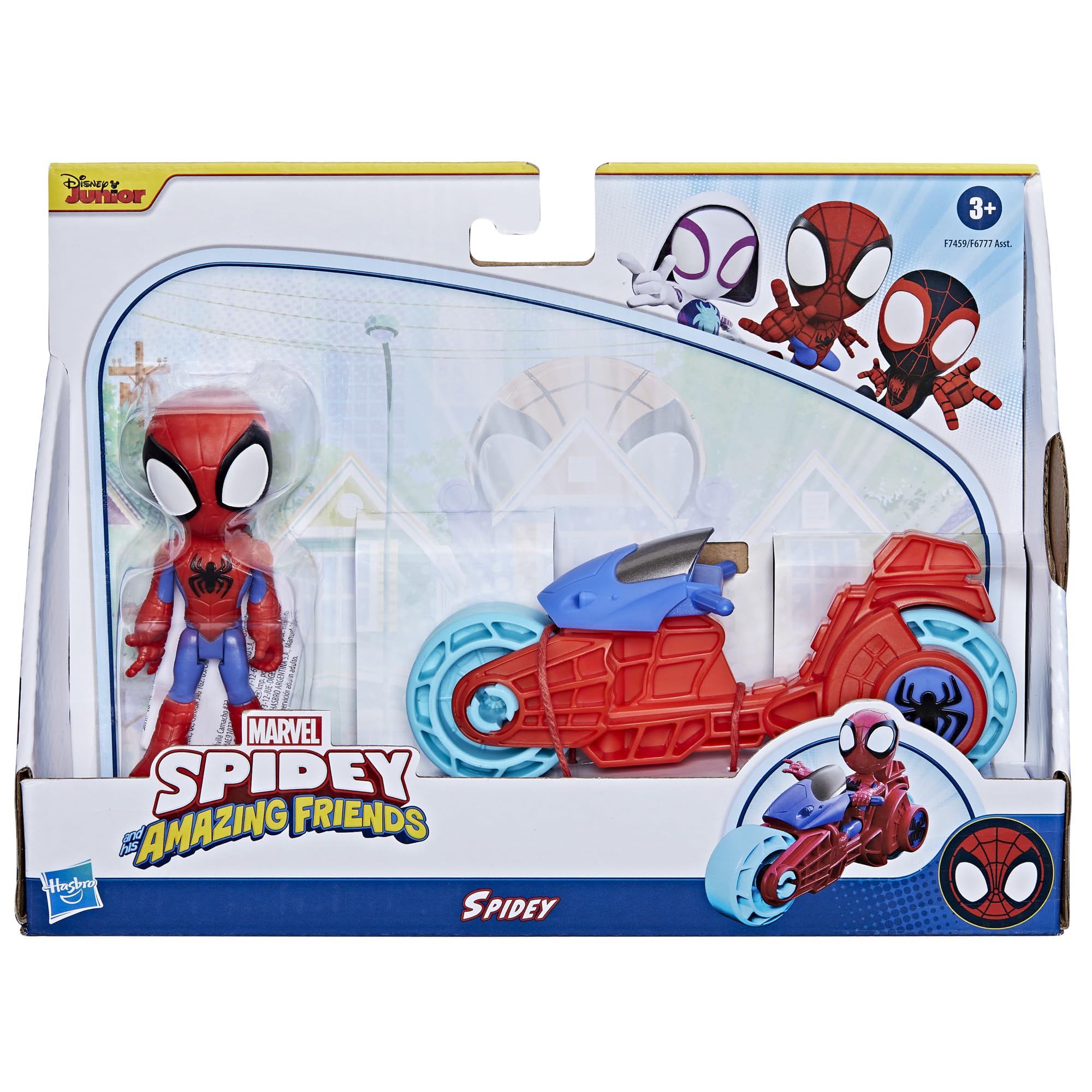 marvel-spidey-et-ses-amis-figurine-spidey-moto-10-cm image 2