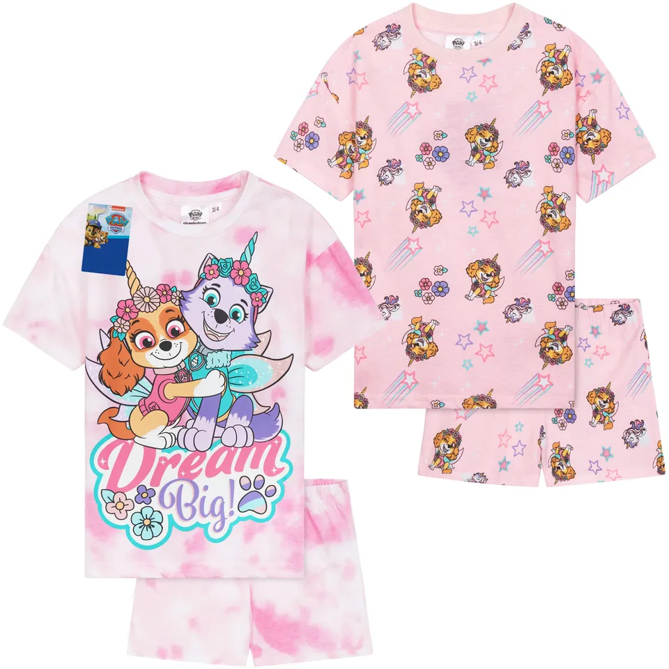 paw-patrol-pyjama-fille-lot-de-2-manches-courtes-4-5-ans image 1