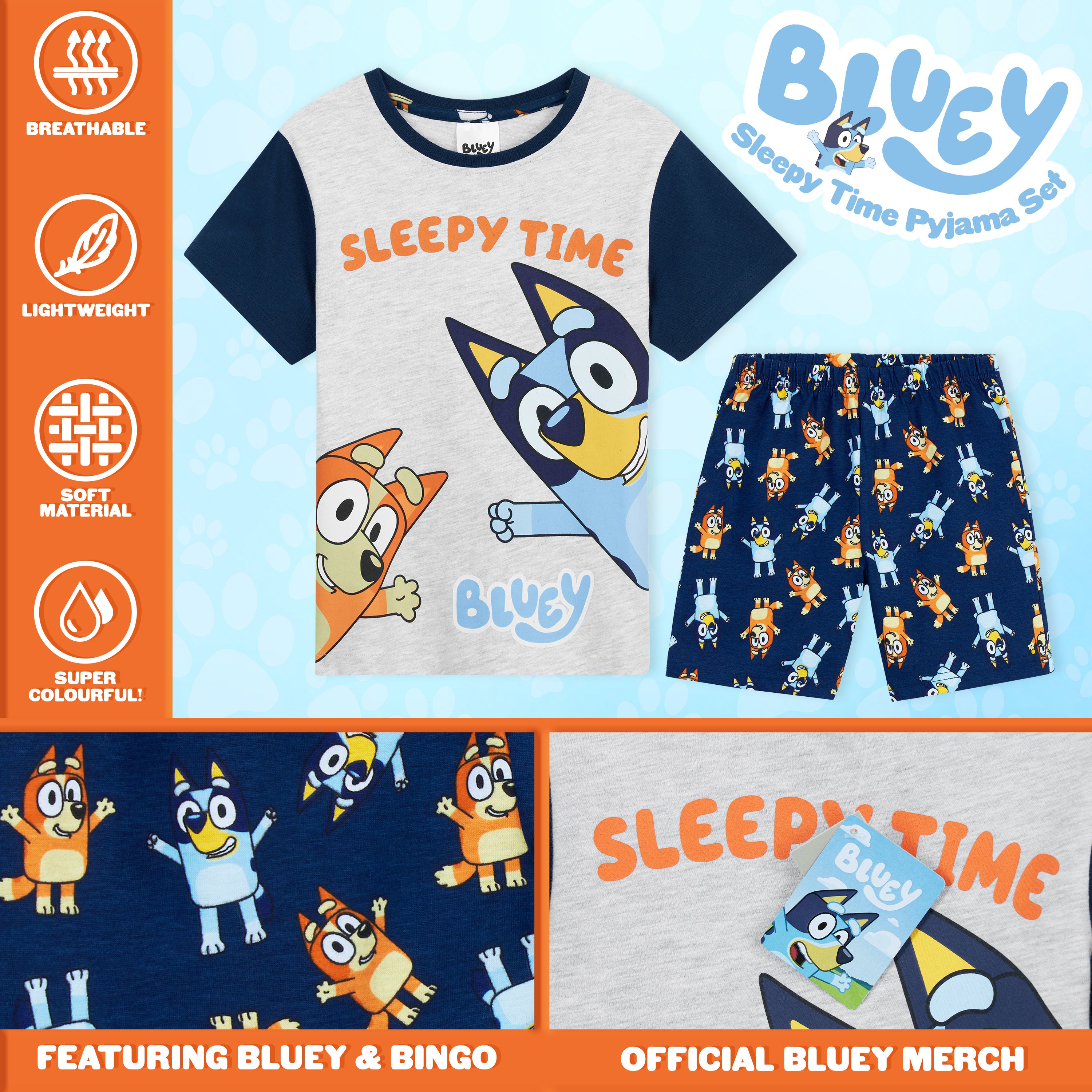 bluey-pyjama-court-enfant-t-shirt-et-short-4-5-ans image 3