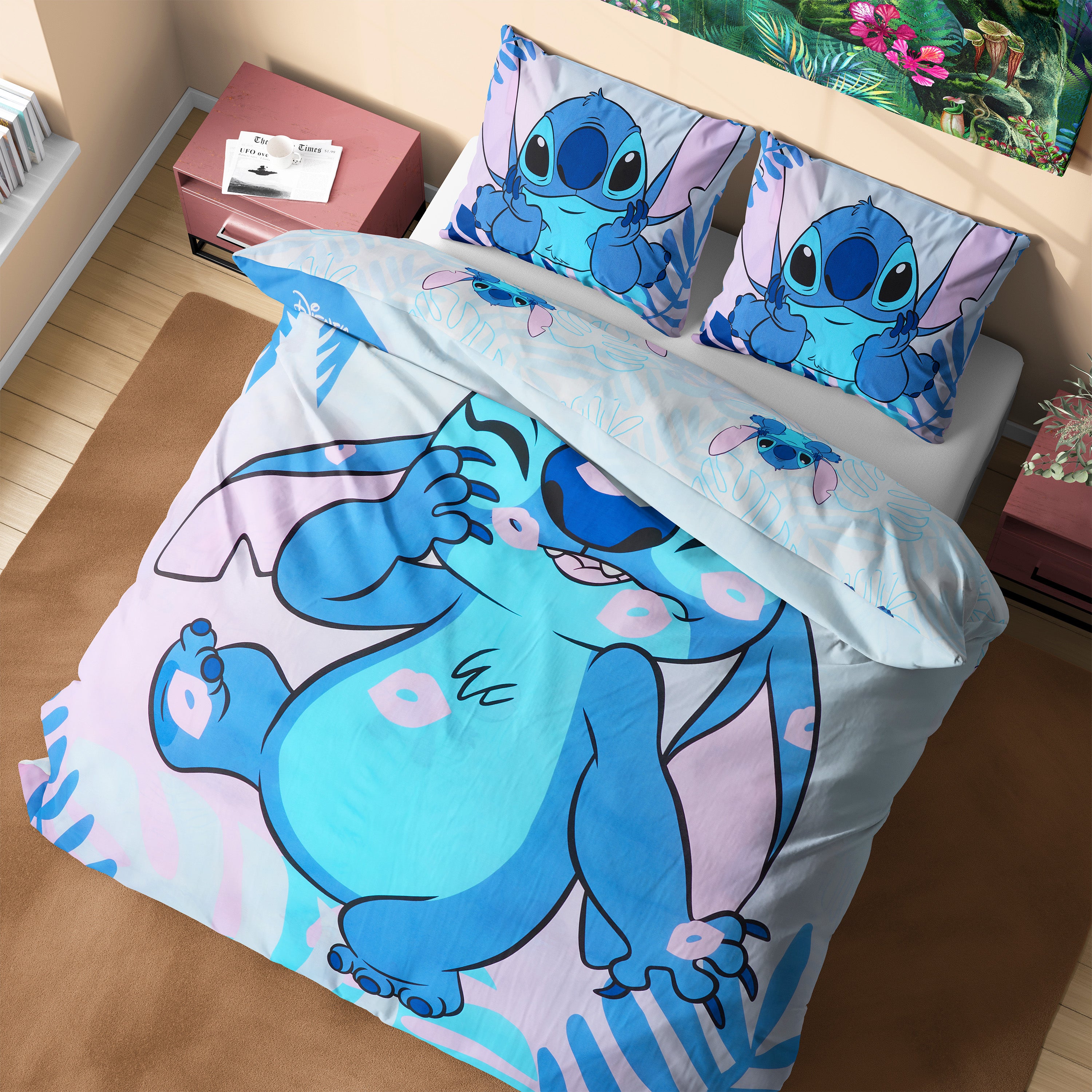 get-trend-stitch-housse-de-couette-double-bleue-taies image 1
