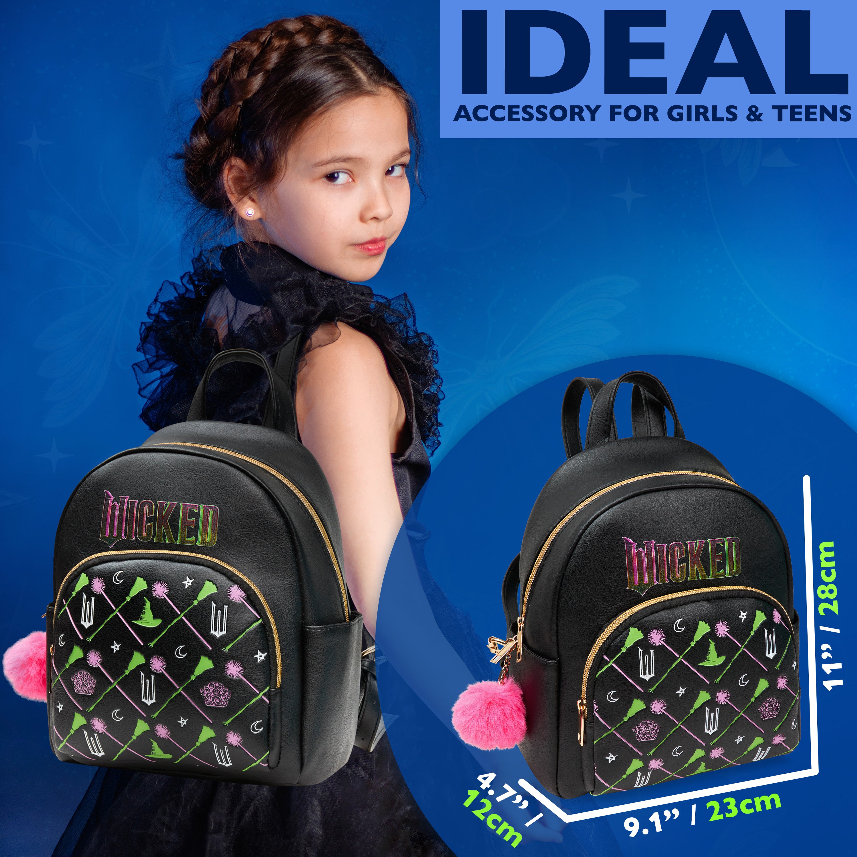 wicked-school-supplies-mini-sac-dos-simili-cuir-noir-elphaba-glinda image 2