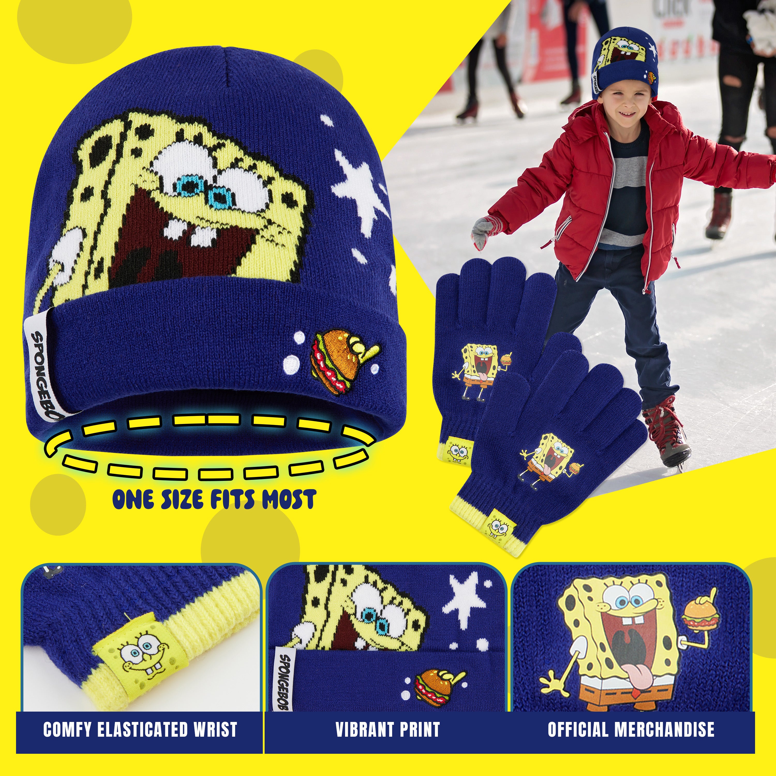 get-trend-boys-bonnet-gants-bob-ponge-gar-on-4-10-ans image 5