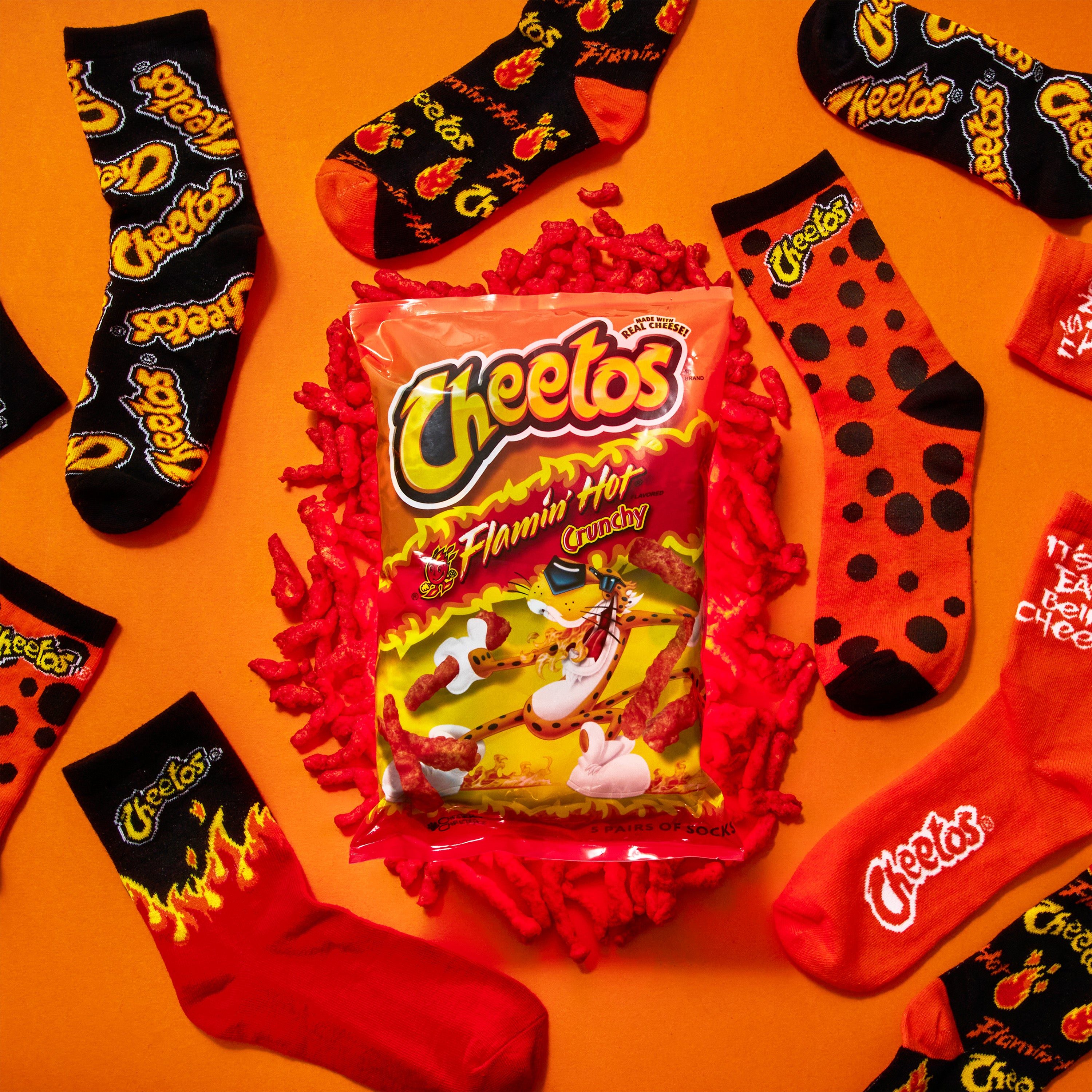 cheetos-chaussettes-femme-fantaisie-lot-5-mi-mollet image 2