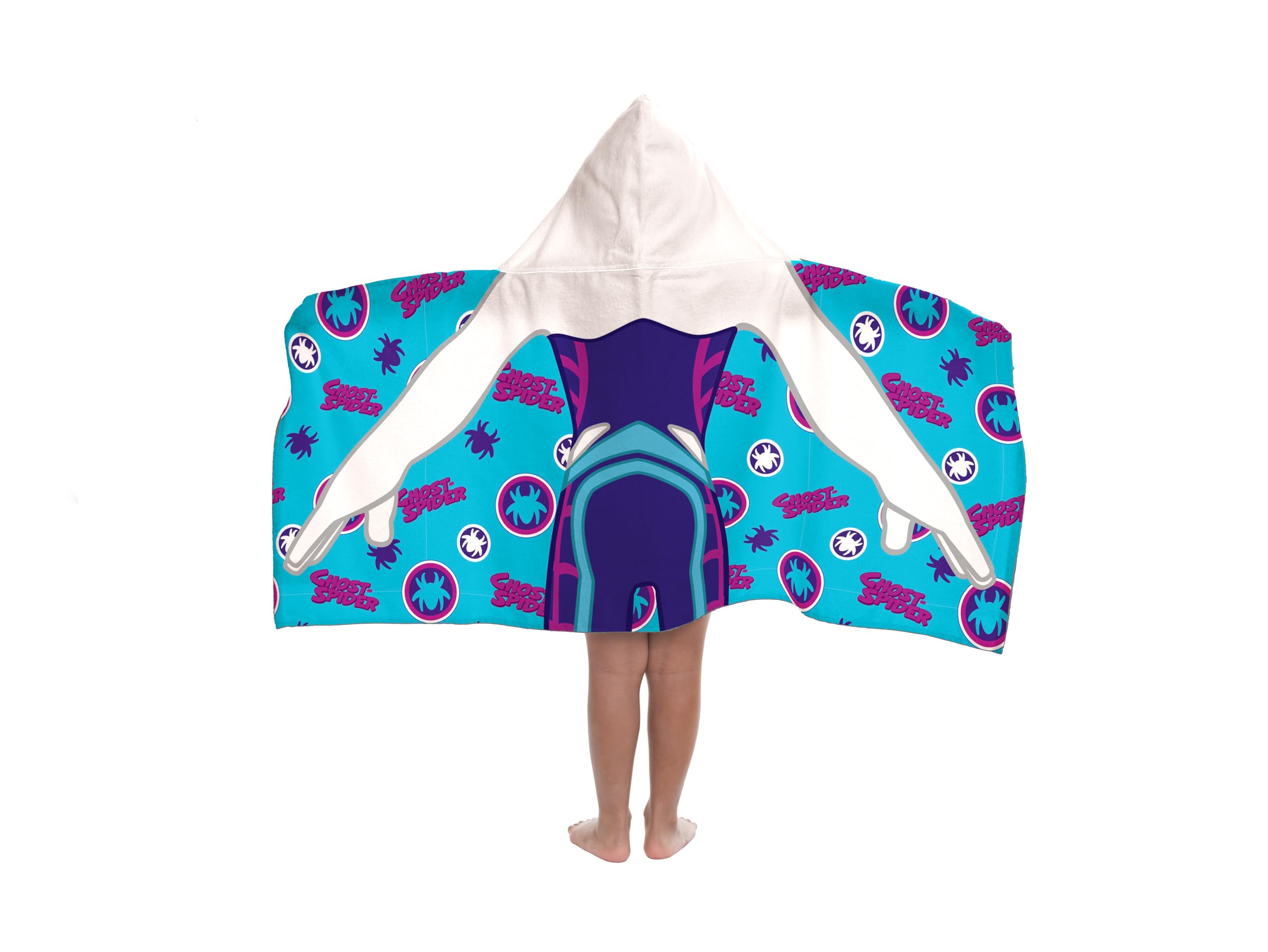 jay-franco-spidey-ghost-spider-cape-de-bain-enfant-bleue-56x56-cm image 1