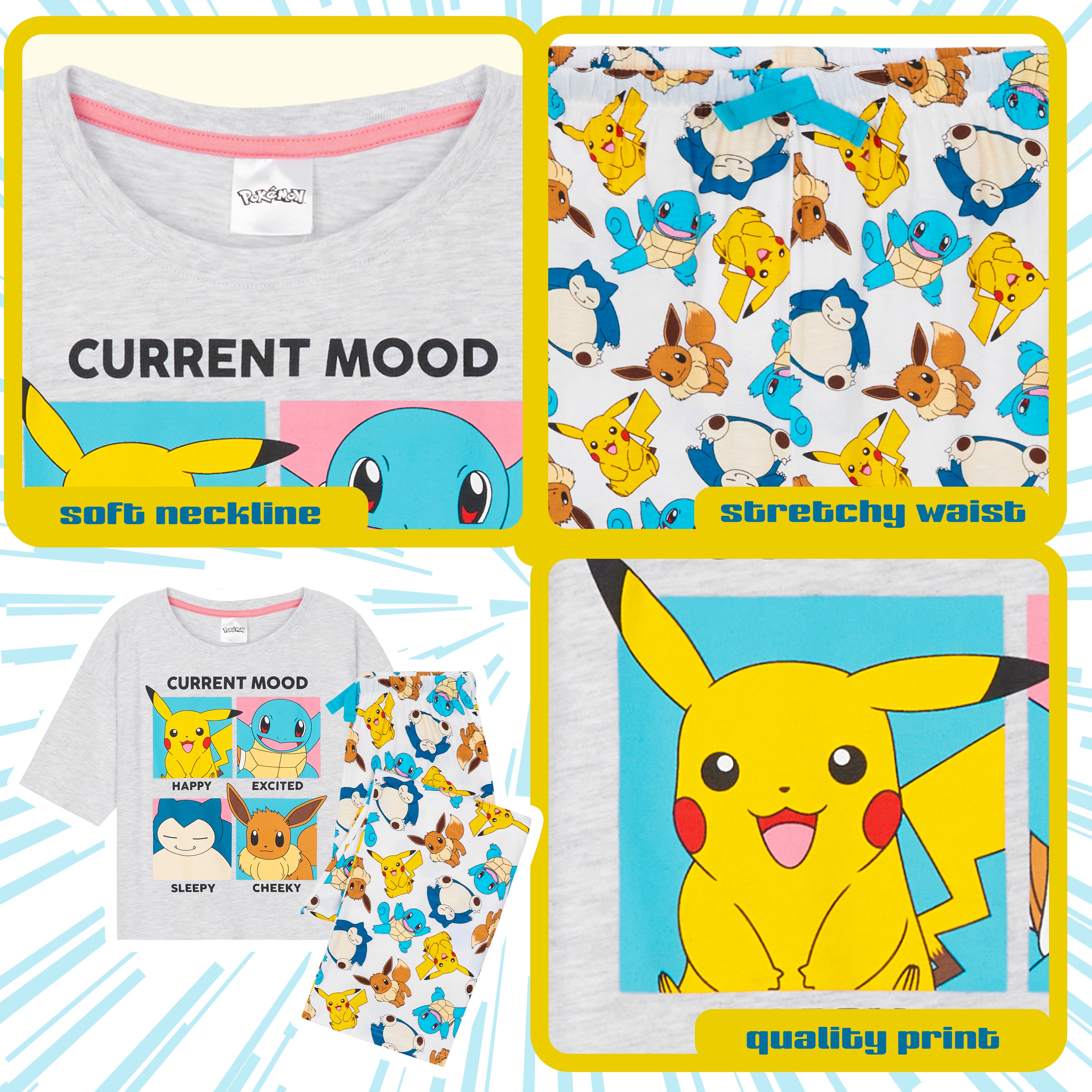 pok-mon-pikachu-pyjama-fille-coton-9-10-ans-2-pi-ces image 4